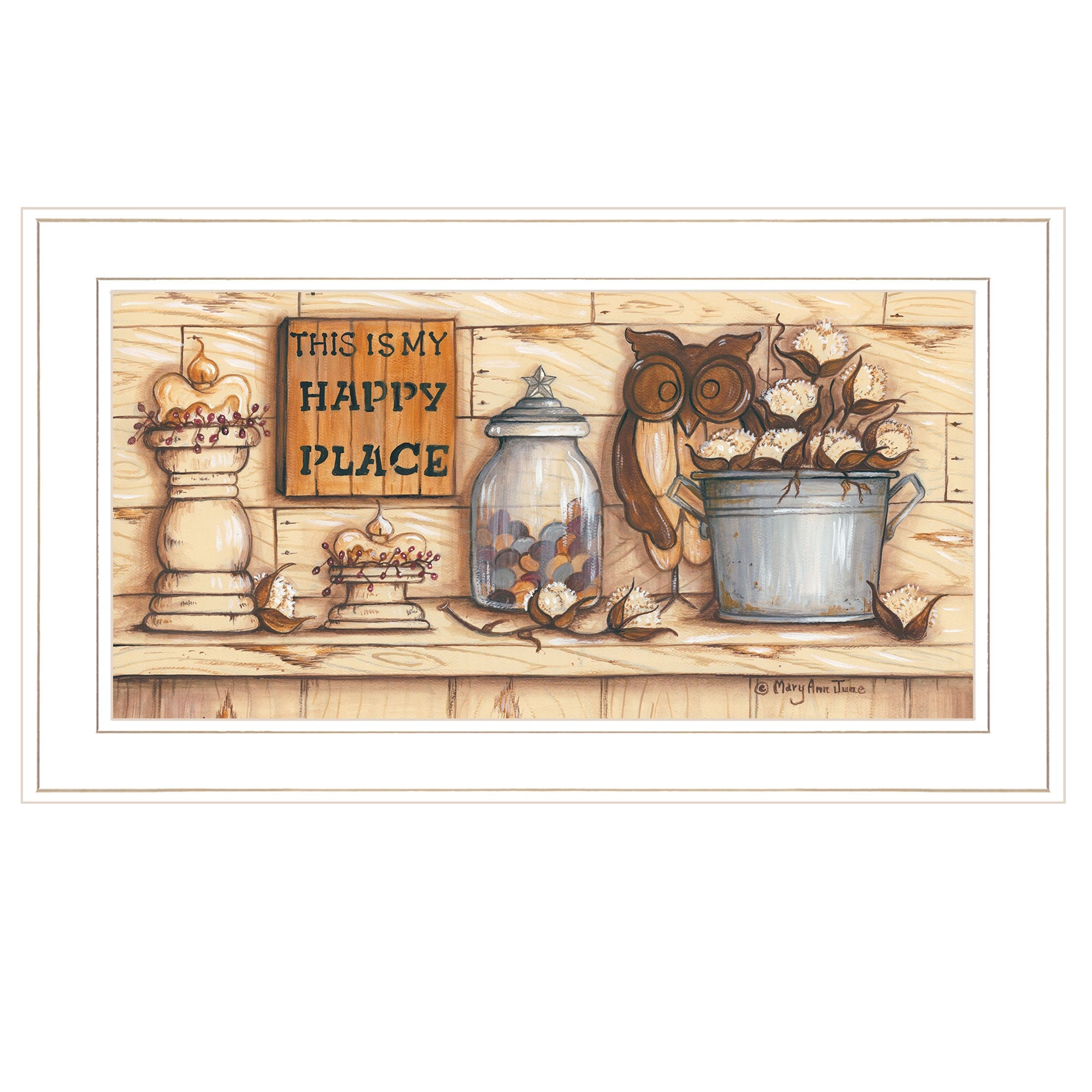 My Happy Place 1 White Framed Print Wall Art