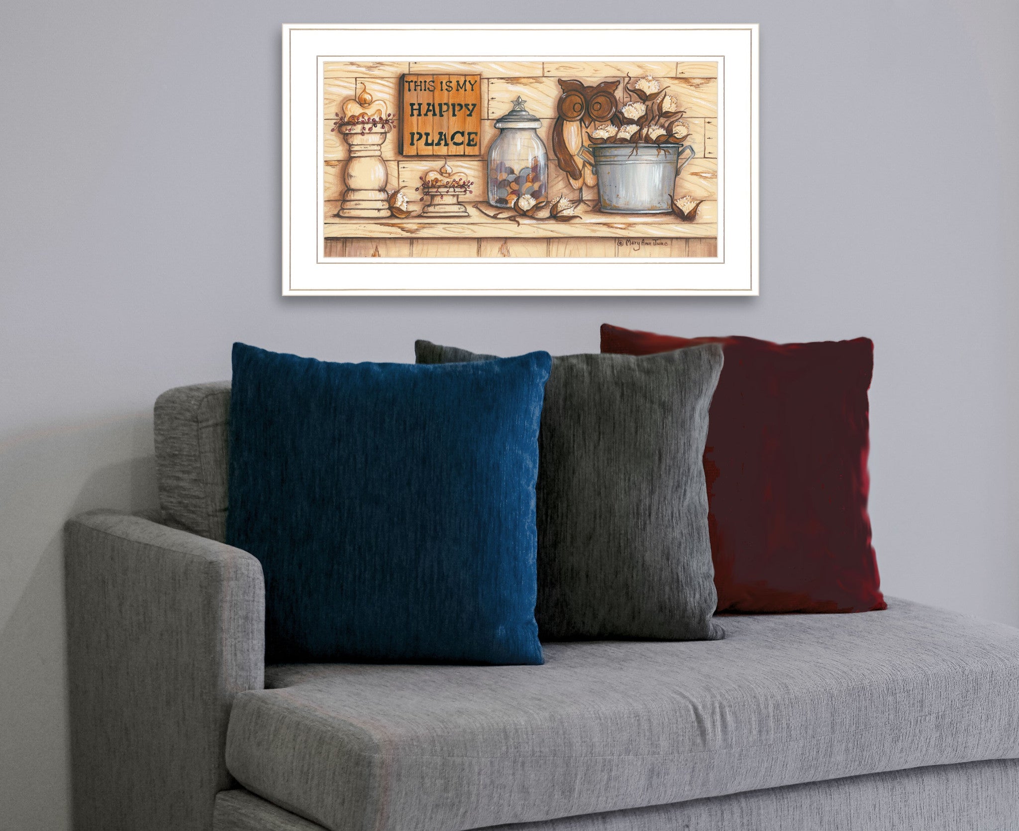 My Happy Place 1 White Framed Print Wall Art