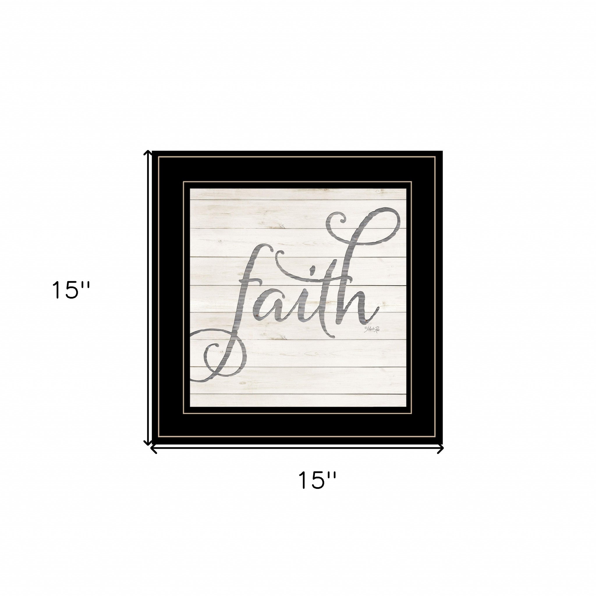 Simple Words Faith 2 Black Framed Print Wall Art