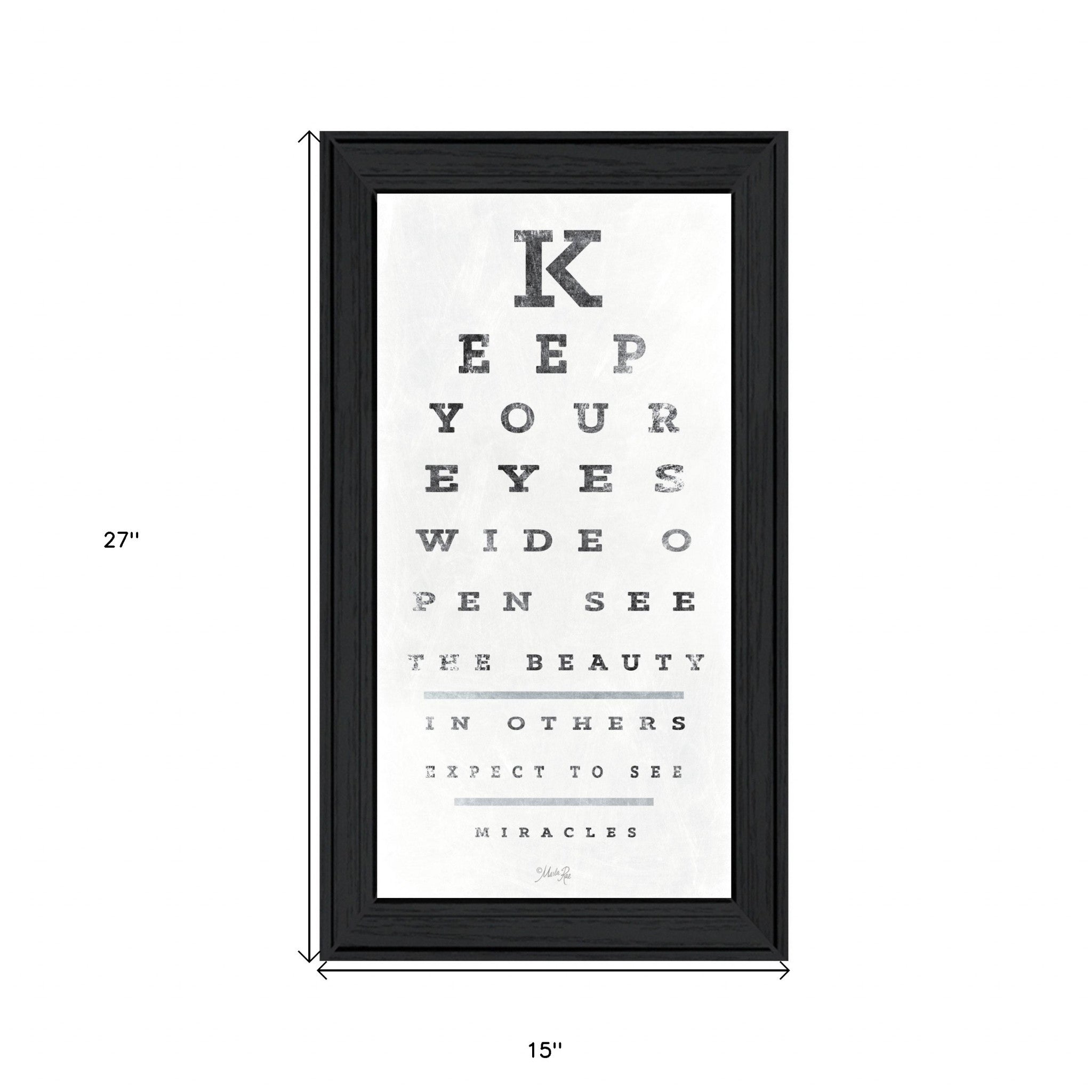 Eye Chart II 1 Black Framed Print Wall Art