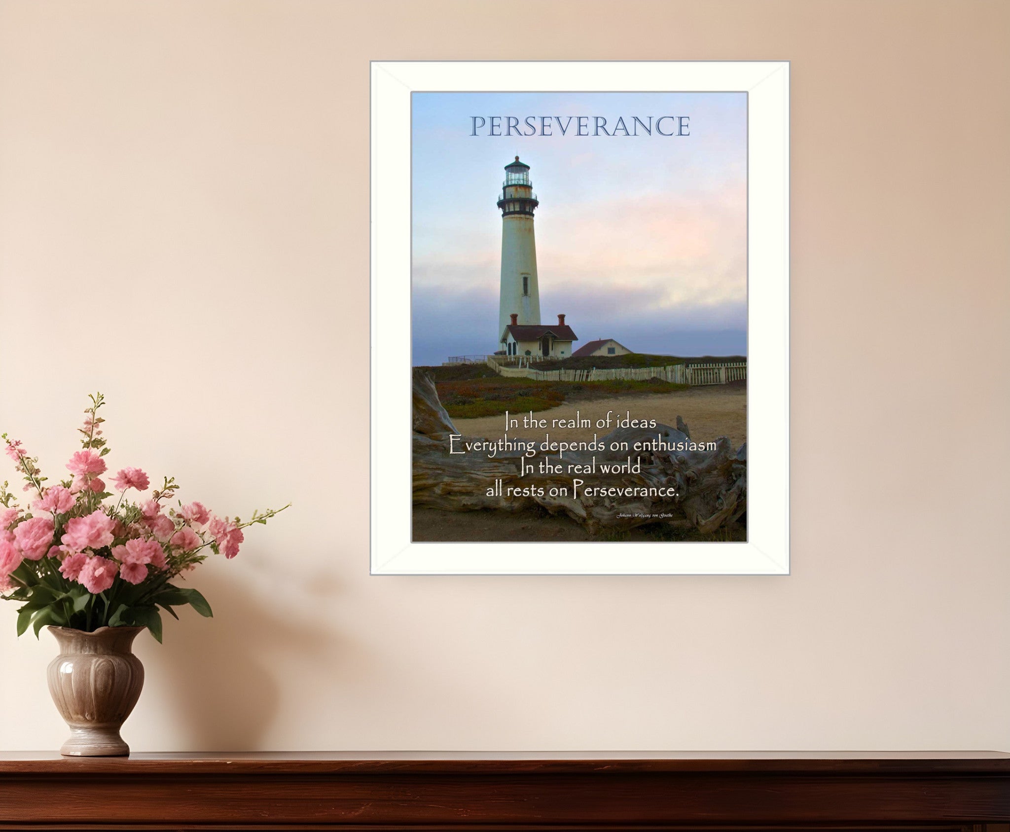 Perseverance 3 White Framed Print Wall Art