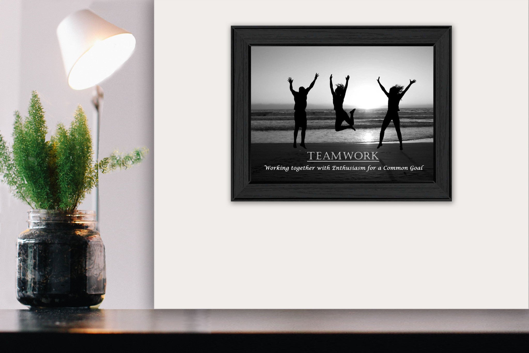 Teamwork 5 Black Framed Print Wall Art