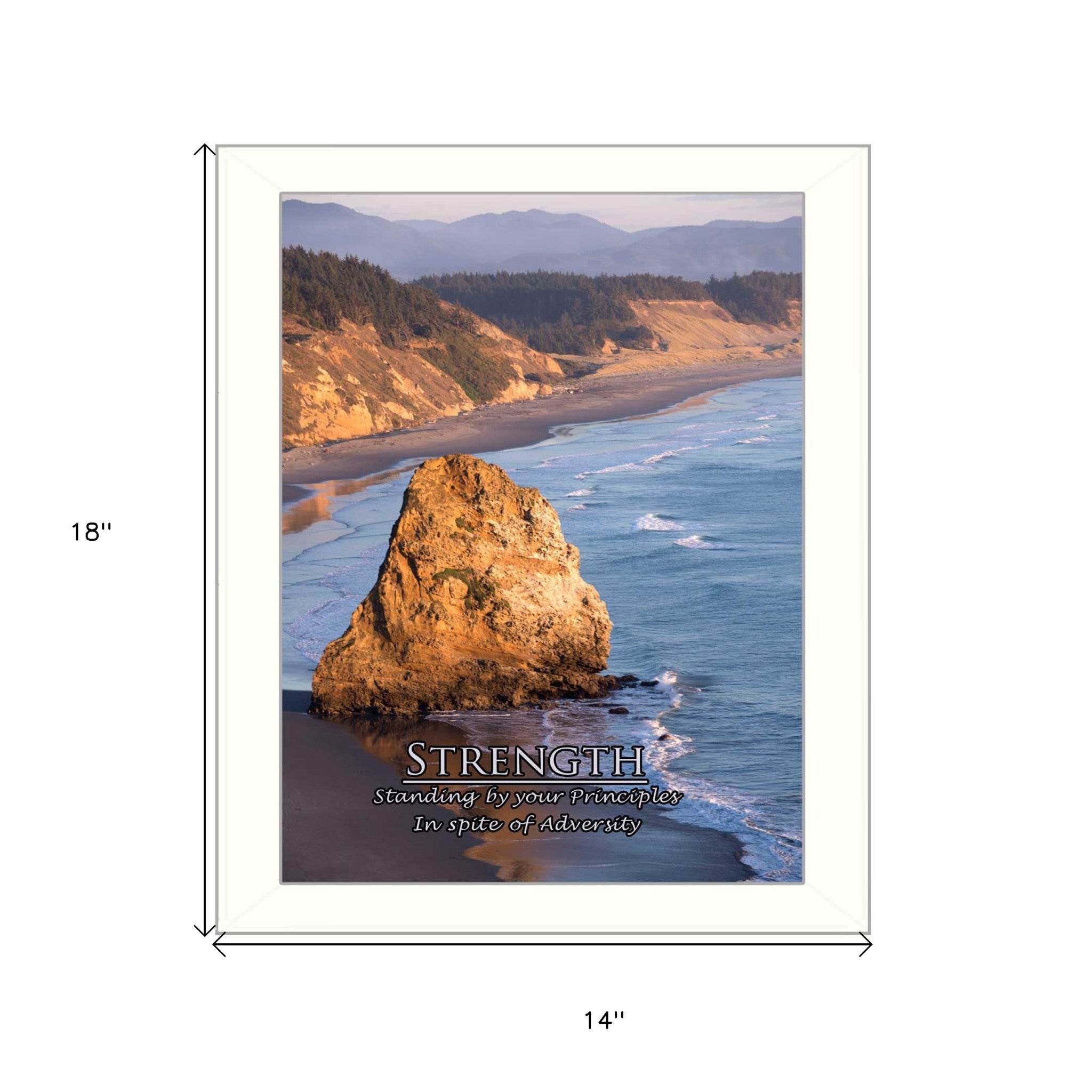 Strength 5 White Framed Print Wall Art