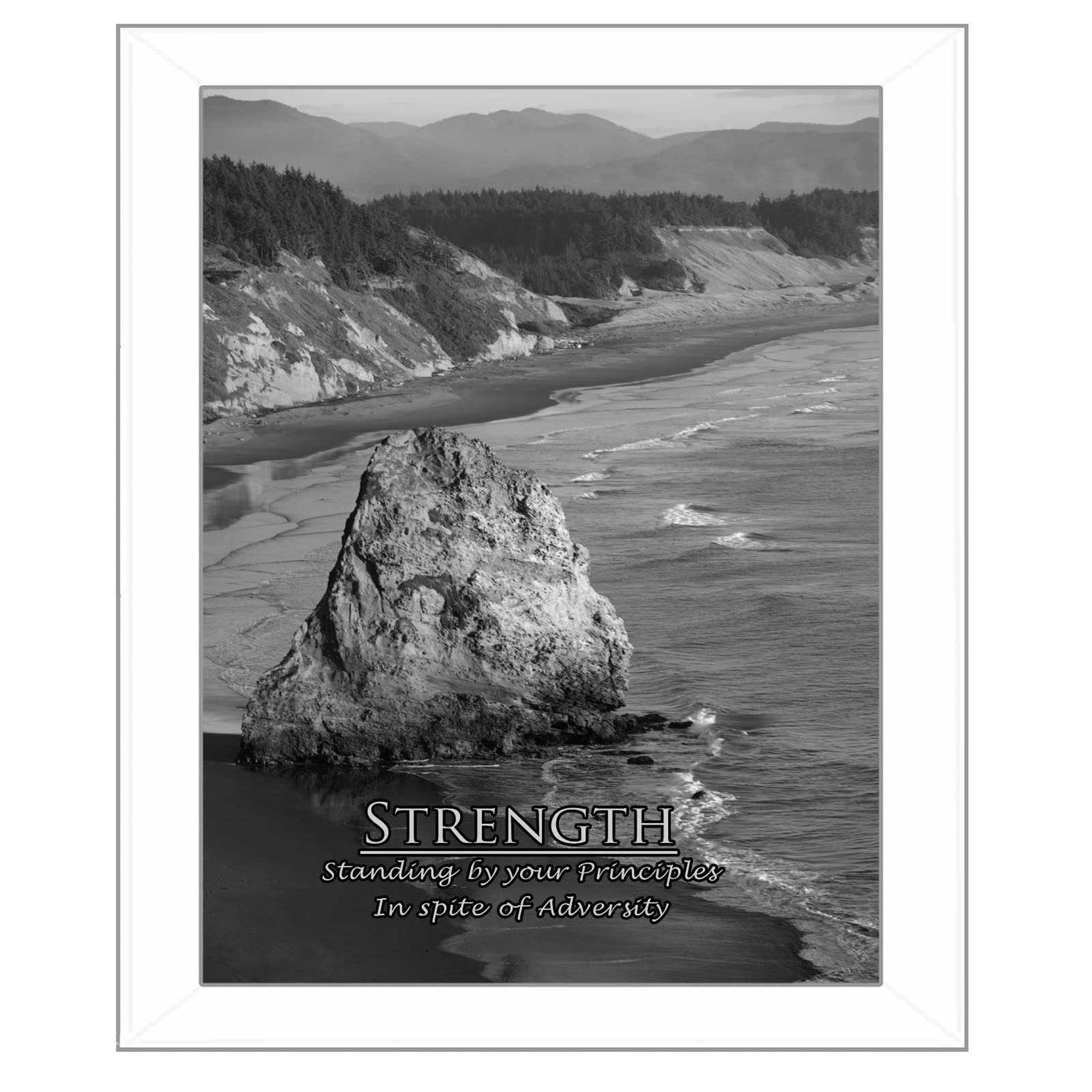 Strength 7 White Framed Print Wall Art