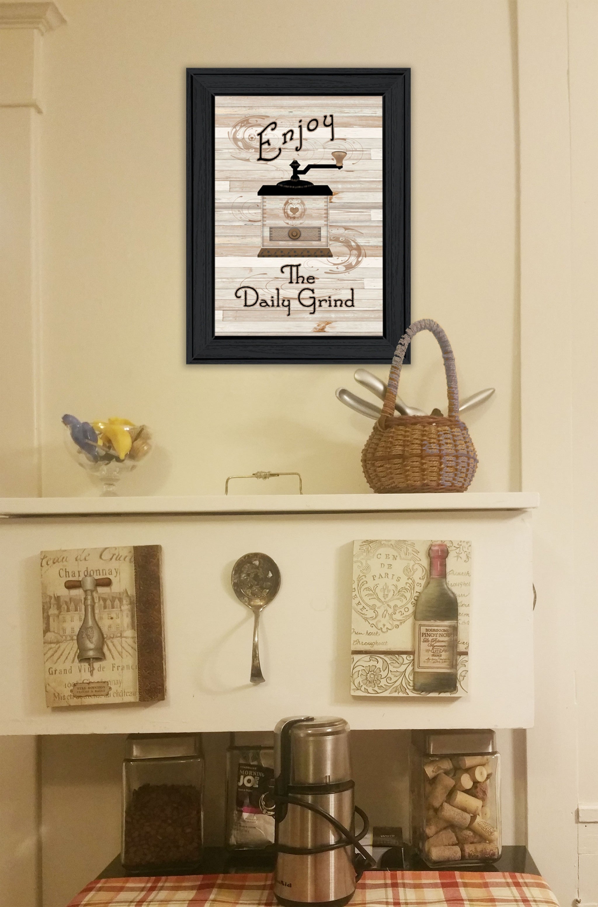 The Daily Grind 2 Black Framed Print Kitchen Wall Art