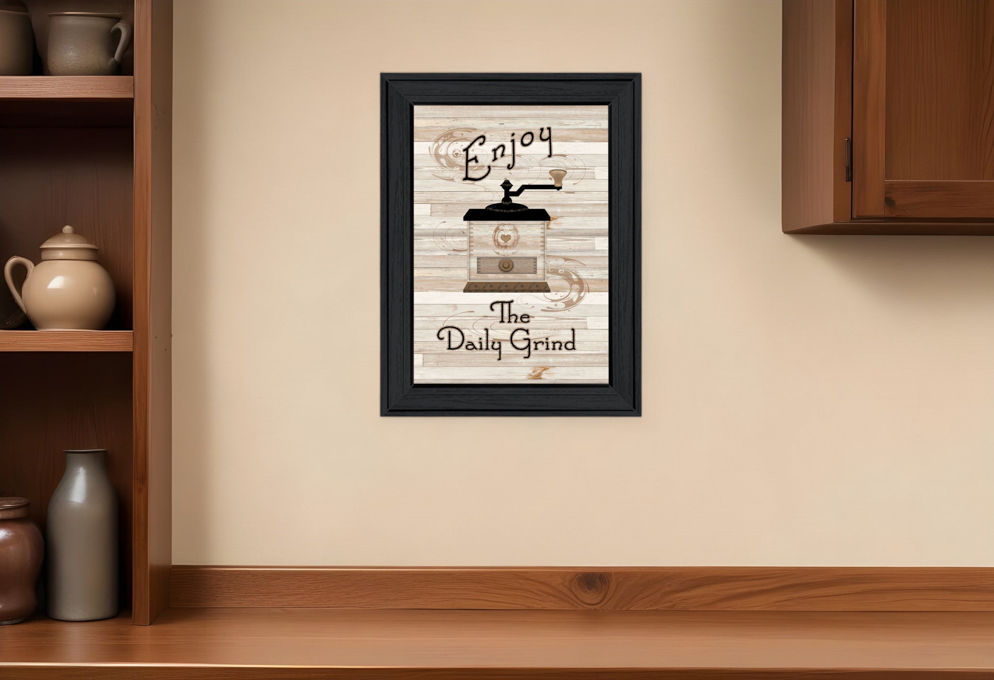 The Daily Grind 2 Black Framed Print Kitchen Wall Art