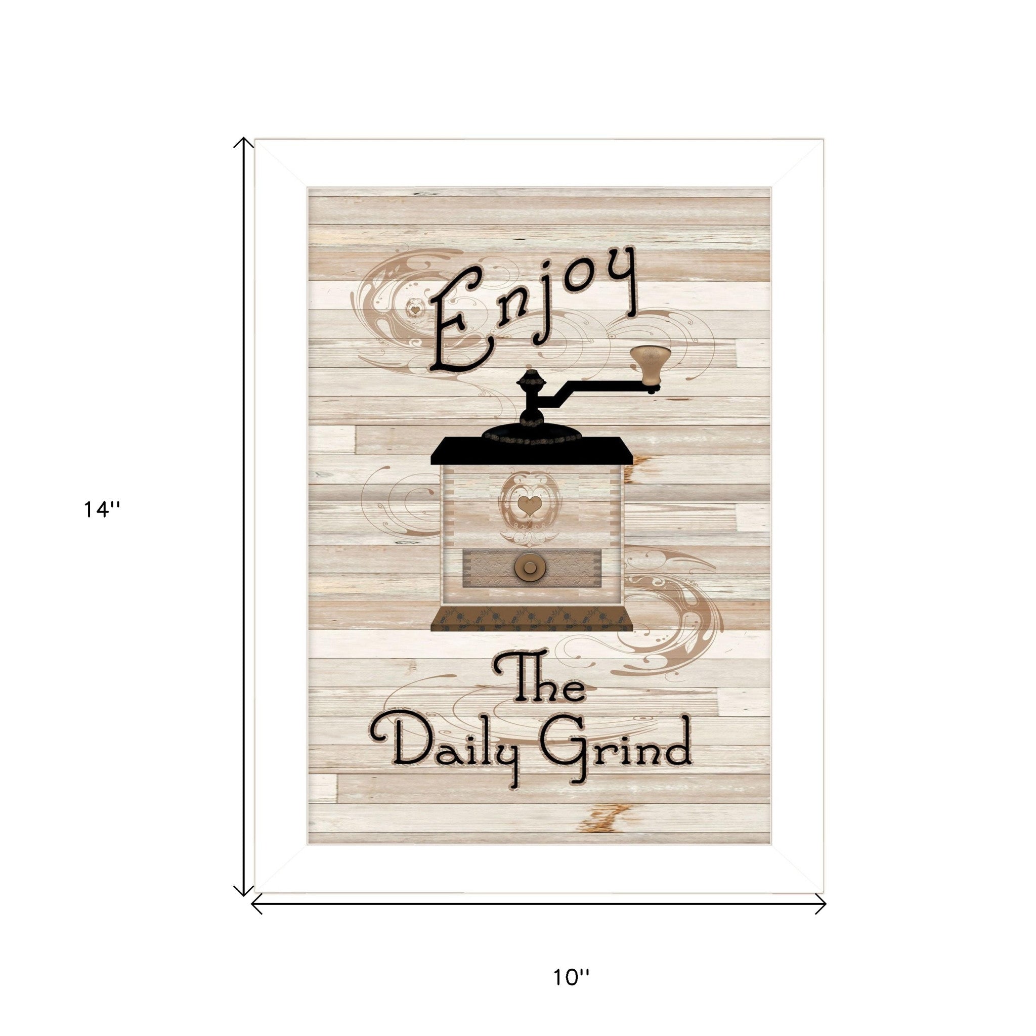 The Daily Grind 4 White Framed Print Kitchen Wall Art