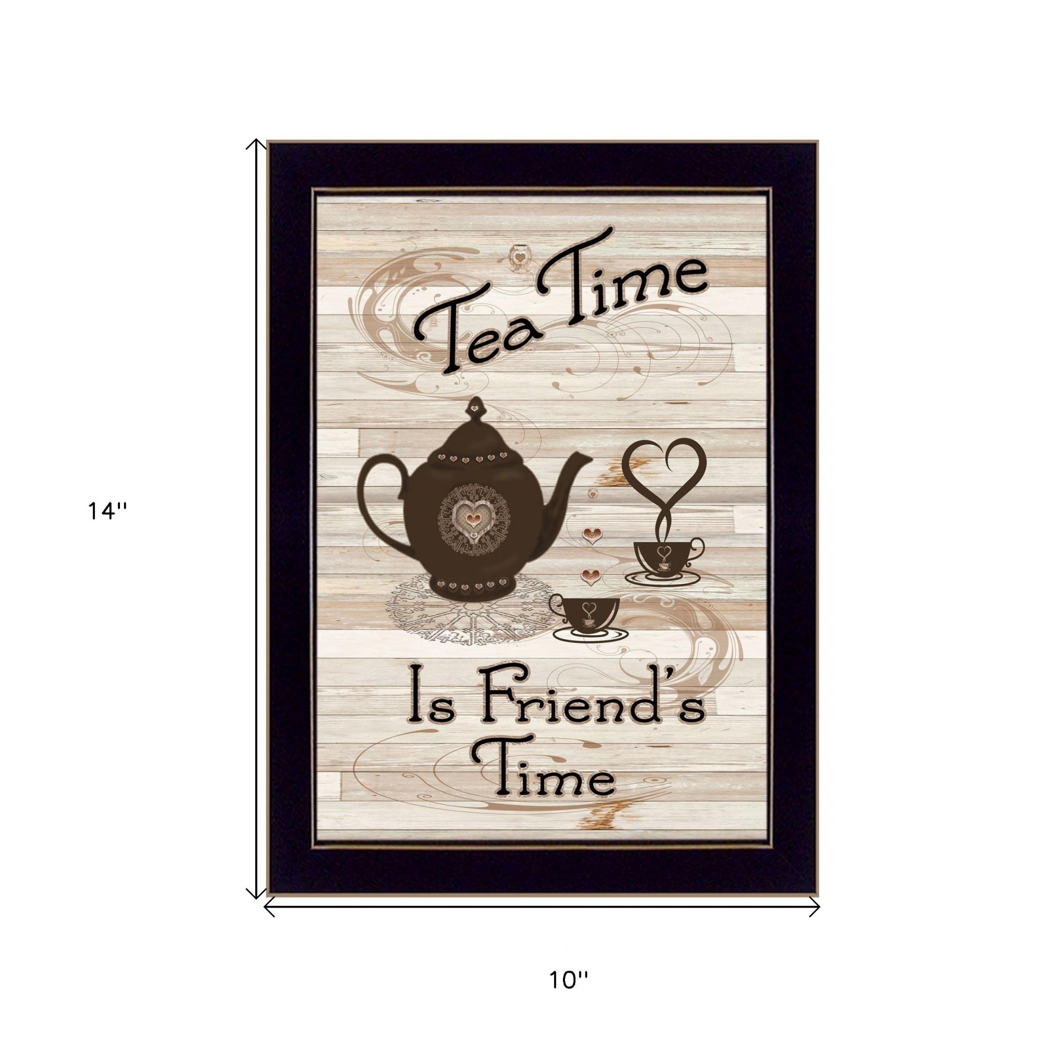 Tea Time 3 Black Framed Print Kitchen Wall Art