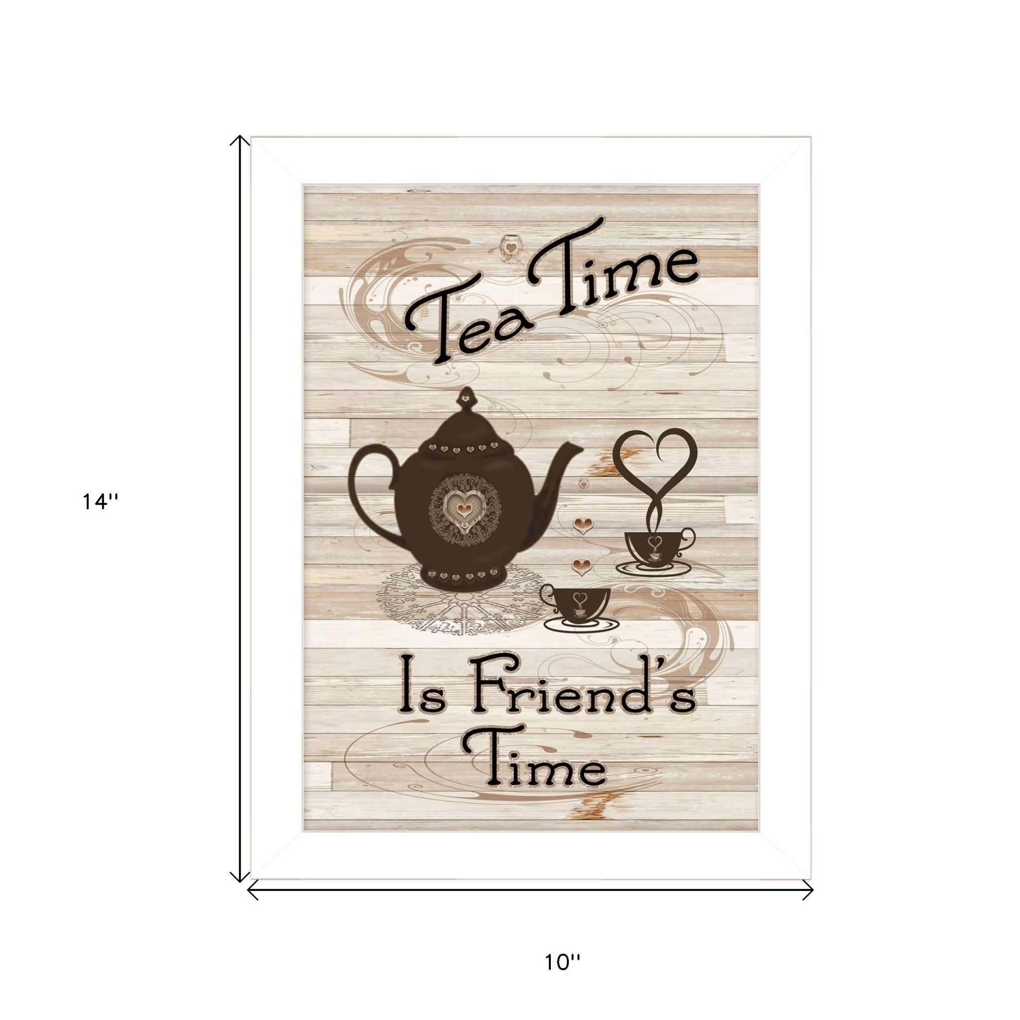 Tea Time 4 White Framed Print Kitchen Wall Art