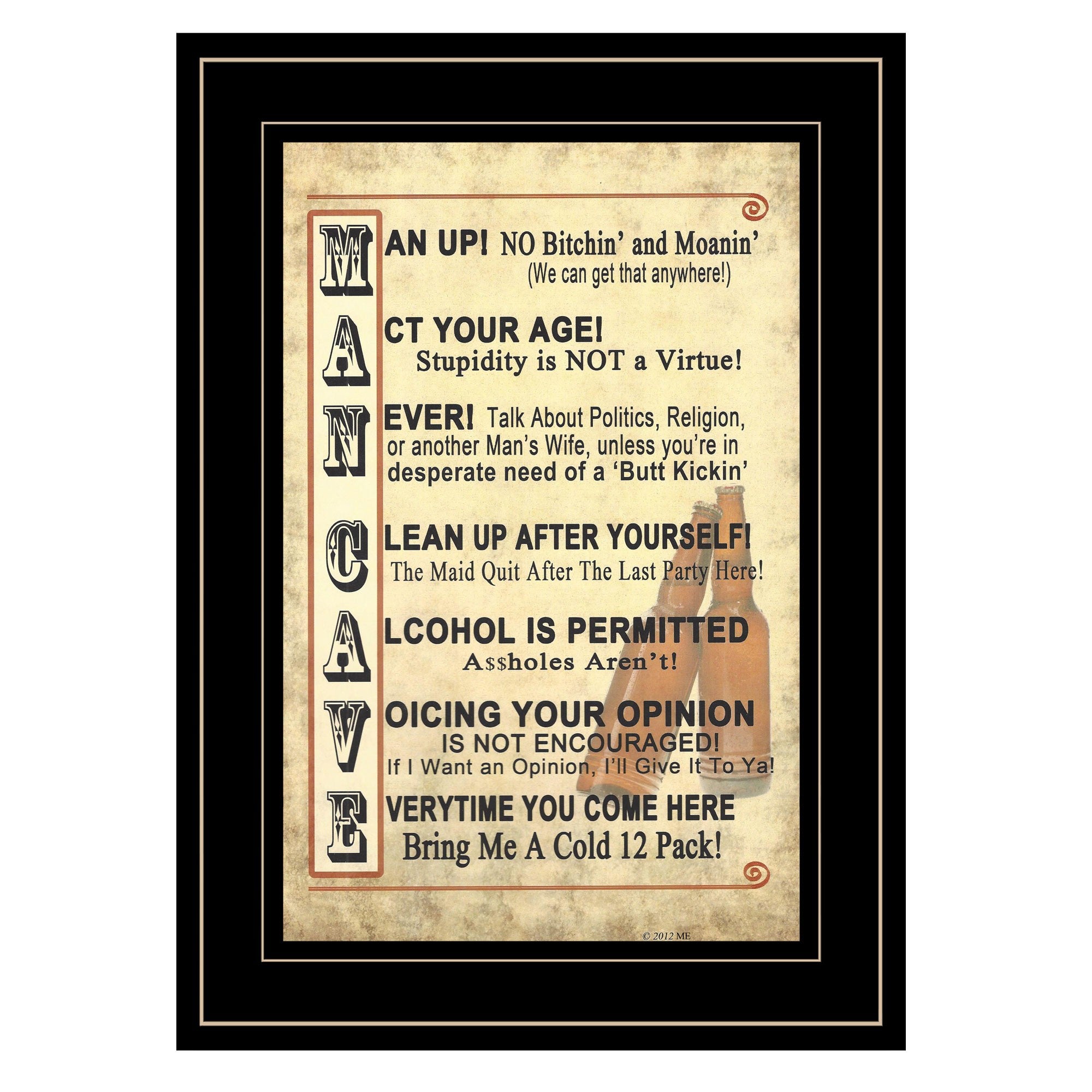 Man Up 1 Black Framed Print Wall Art