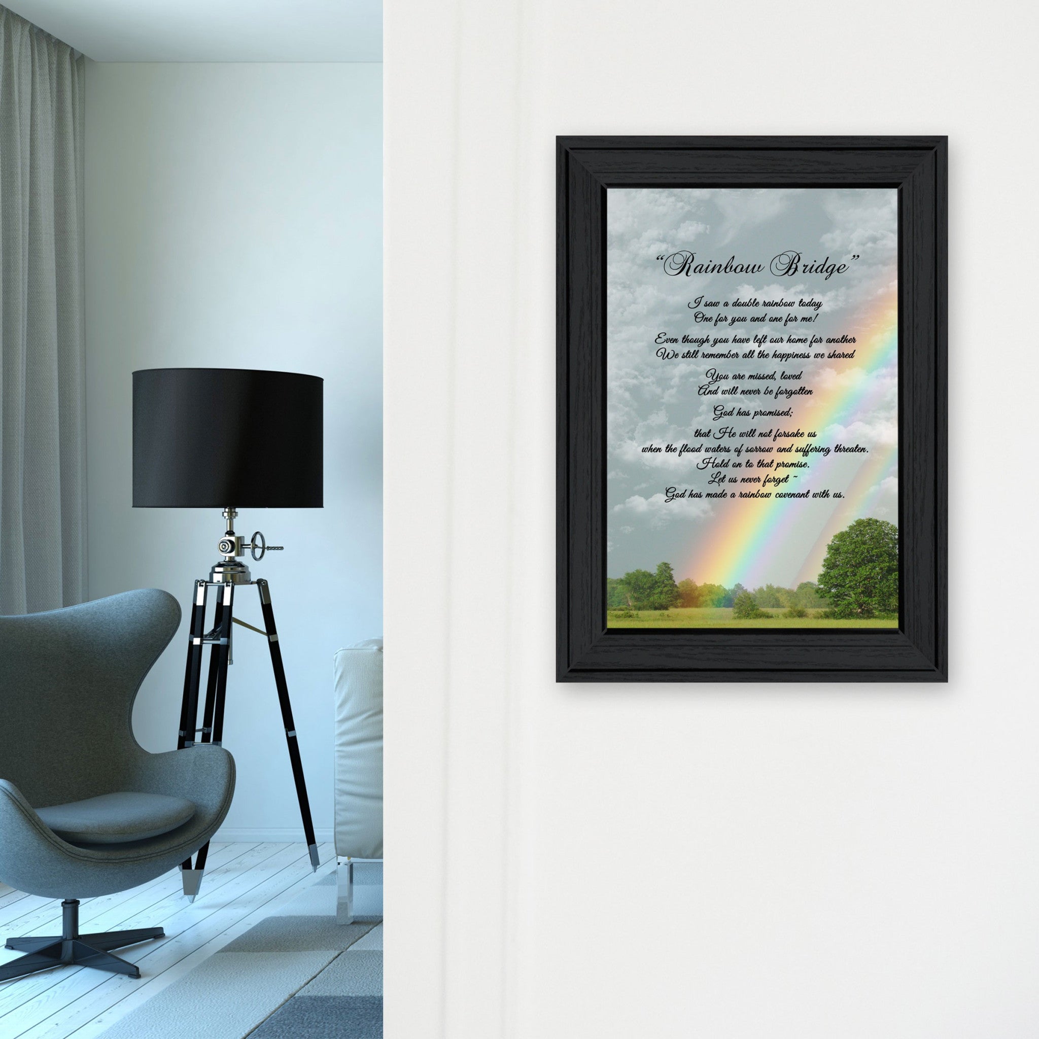 Rainbow Bridge 3 Black Framed Print Wall Art