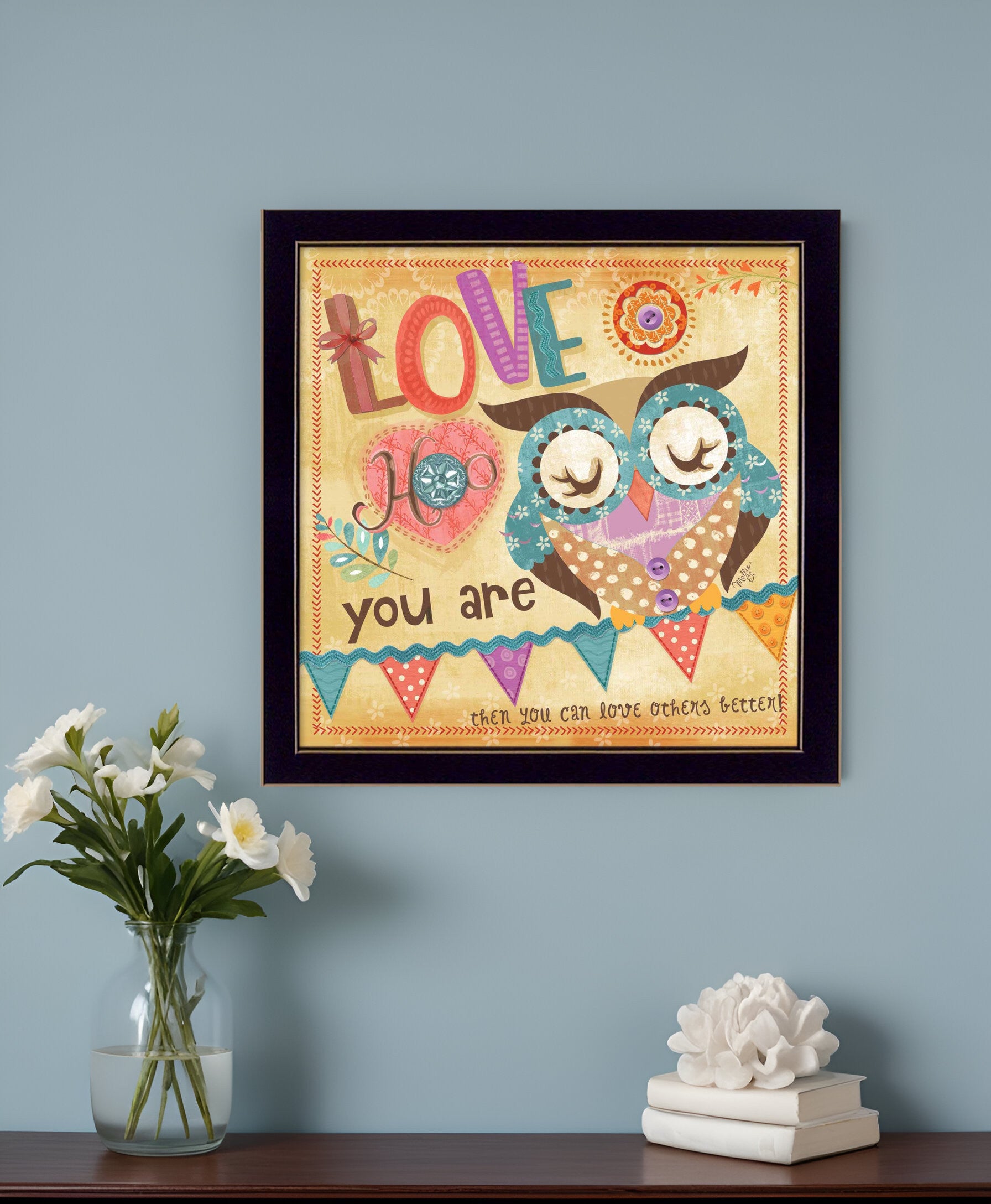 Owl 1 Black Framed Print Wall Art