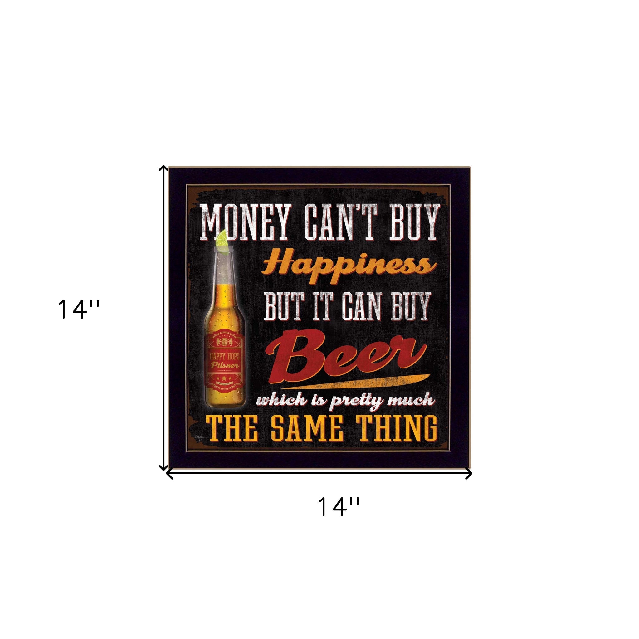 Money Cant Buy Happiness Black Framed Print Wall Art