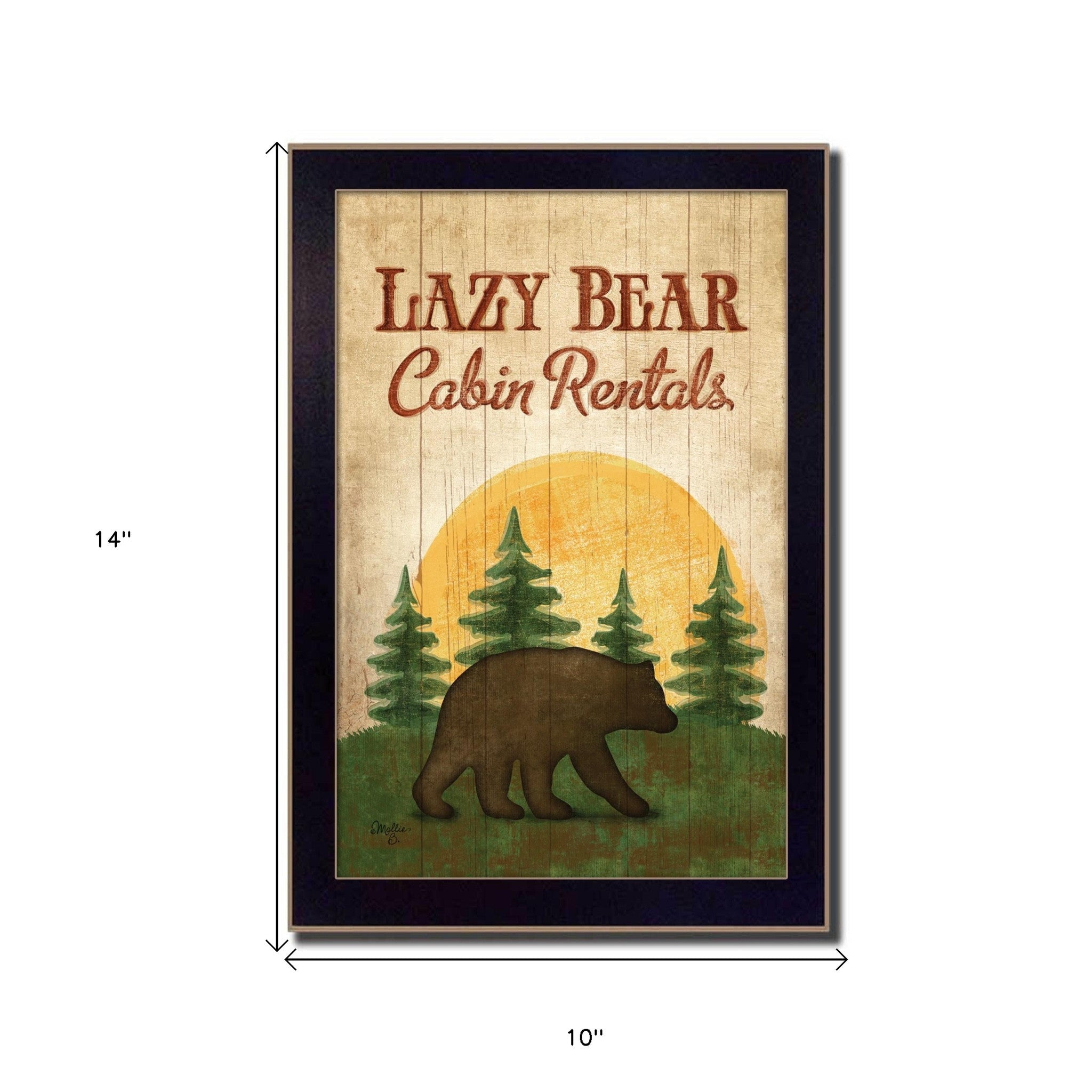 Lazy Bear 1 Black Framed Print Wall Art