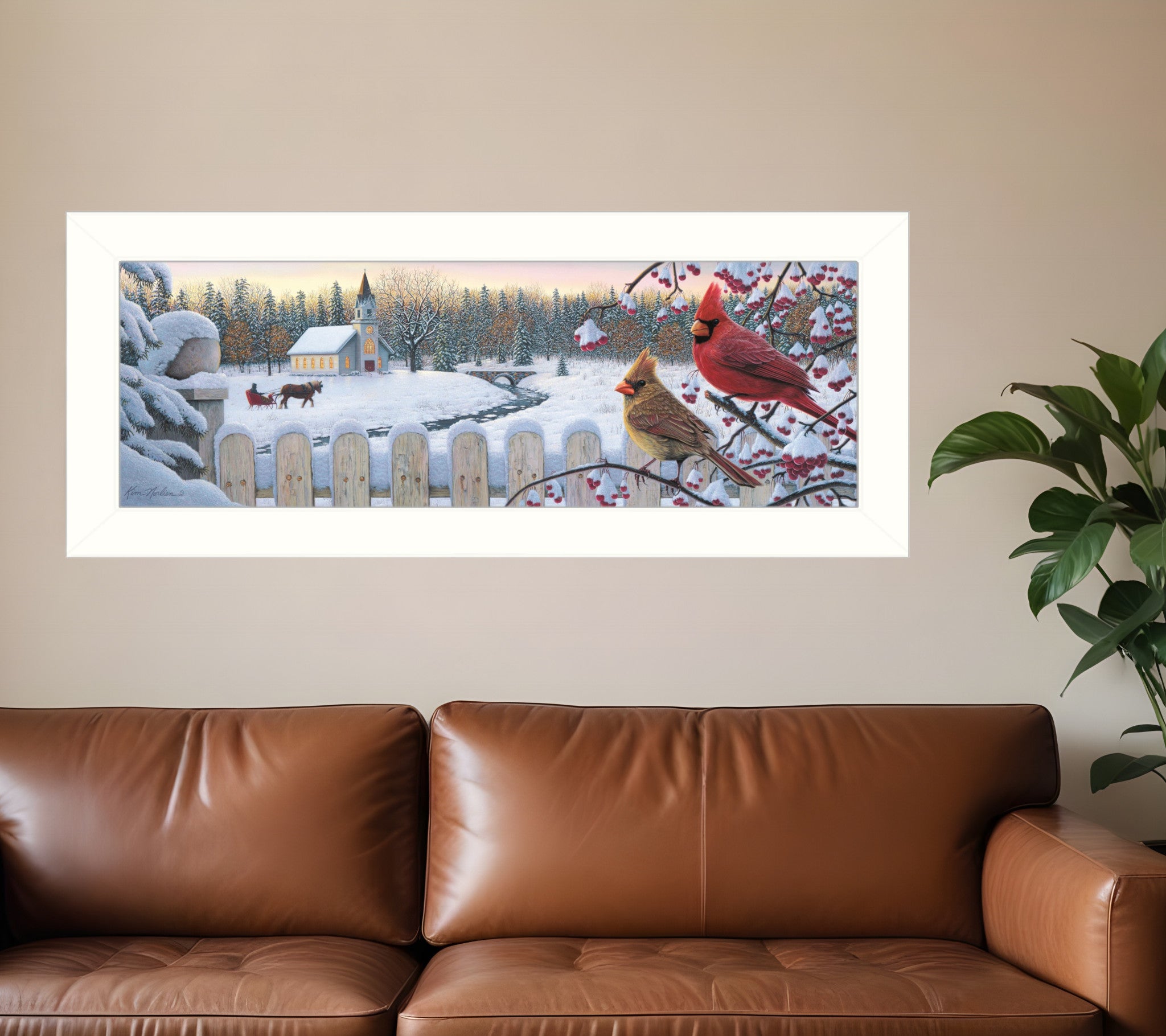 White Crimson Morning 2 White Framed Print Wall Art