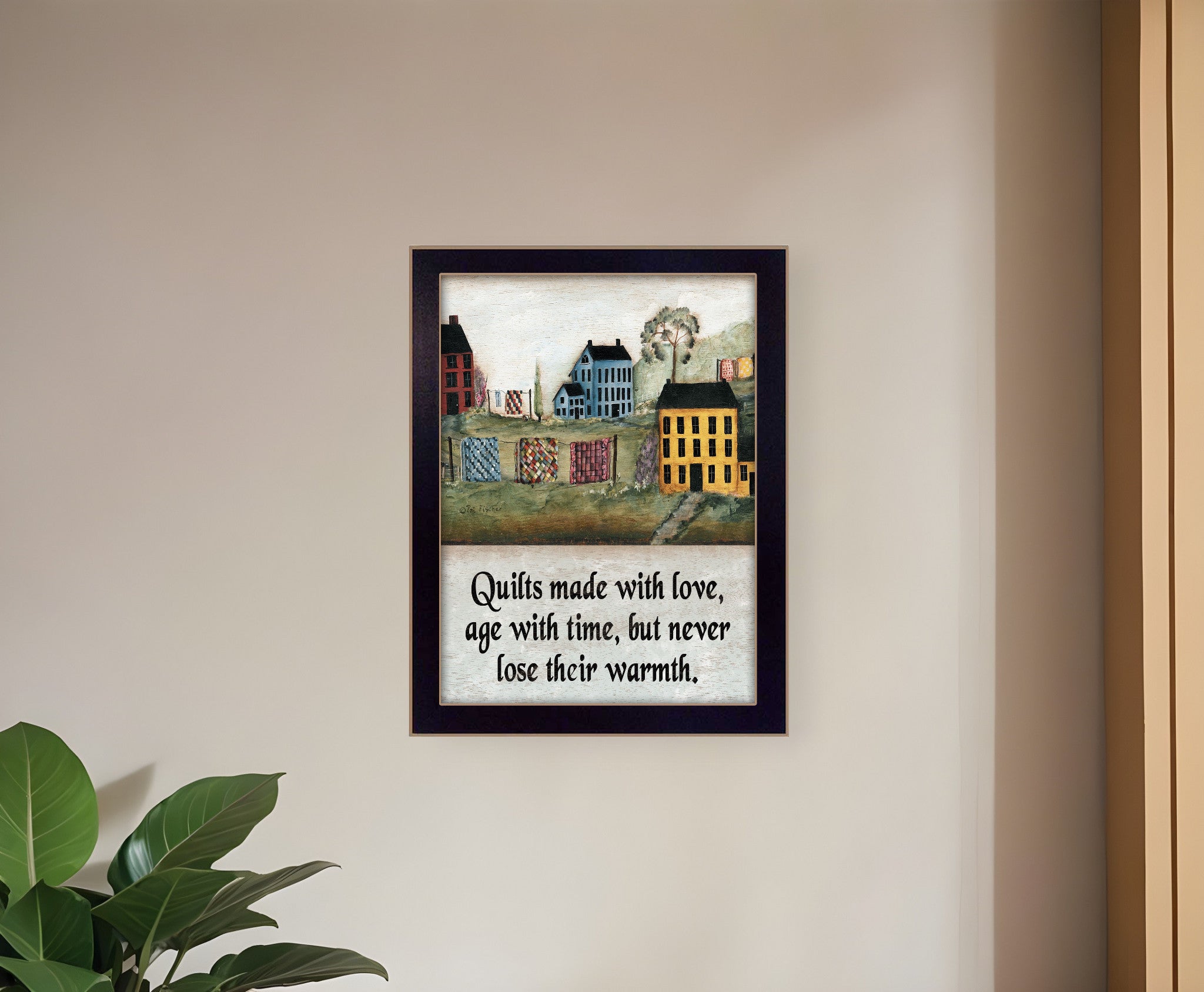 Quilts Made With Love Black Framed Print Wall Art