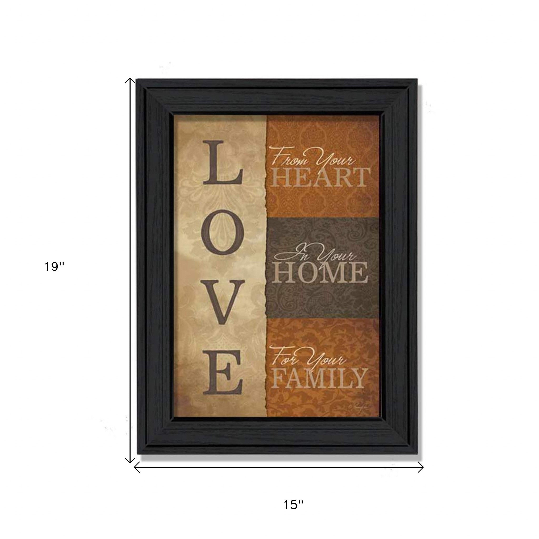 Love 3 Black Framed Print Wall Art