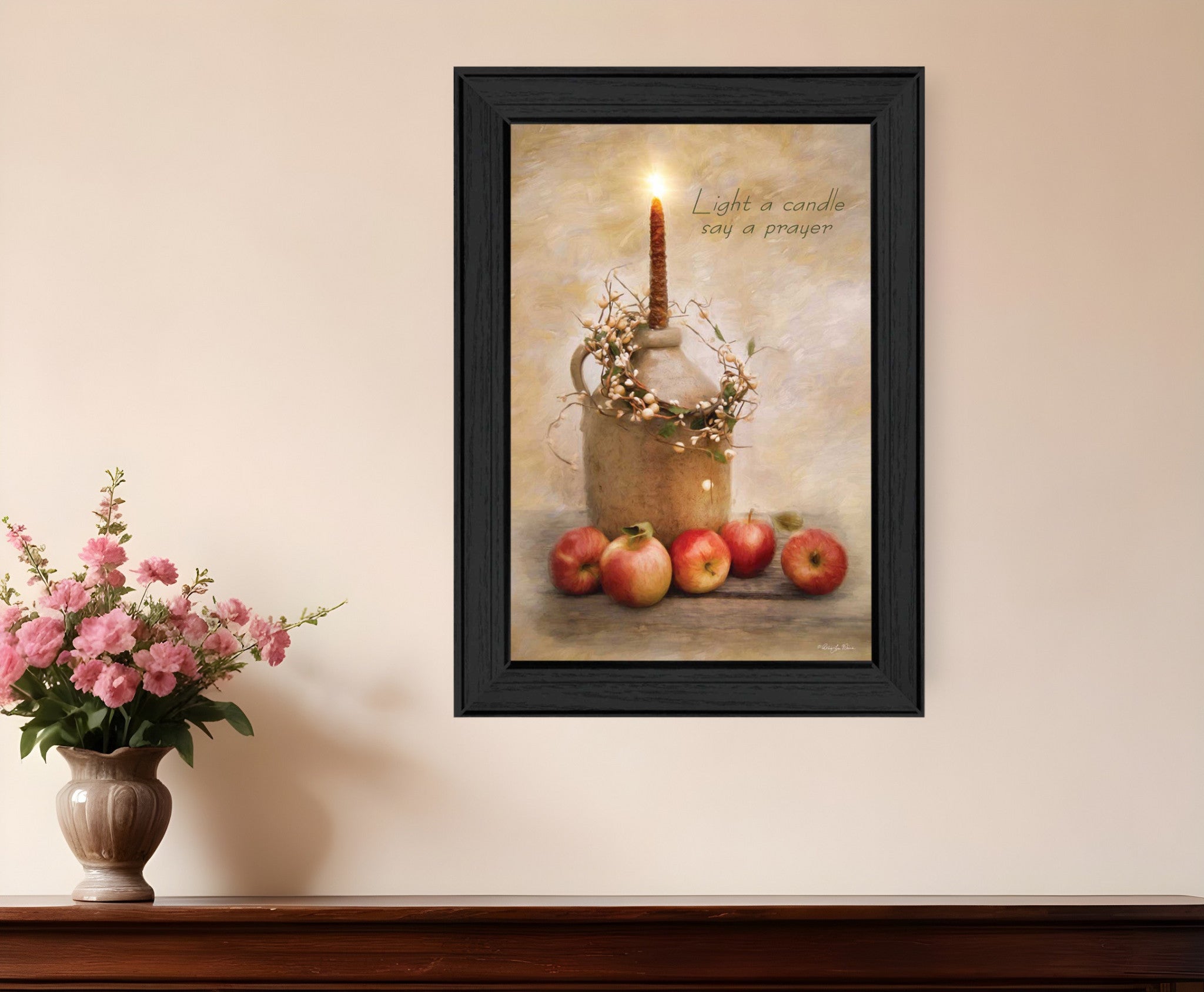 Say A Prayer 2 Black Framed Print Wall Art