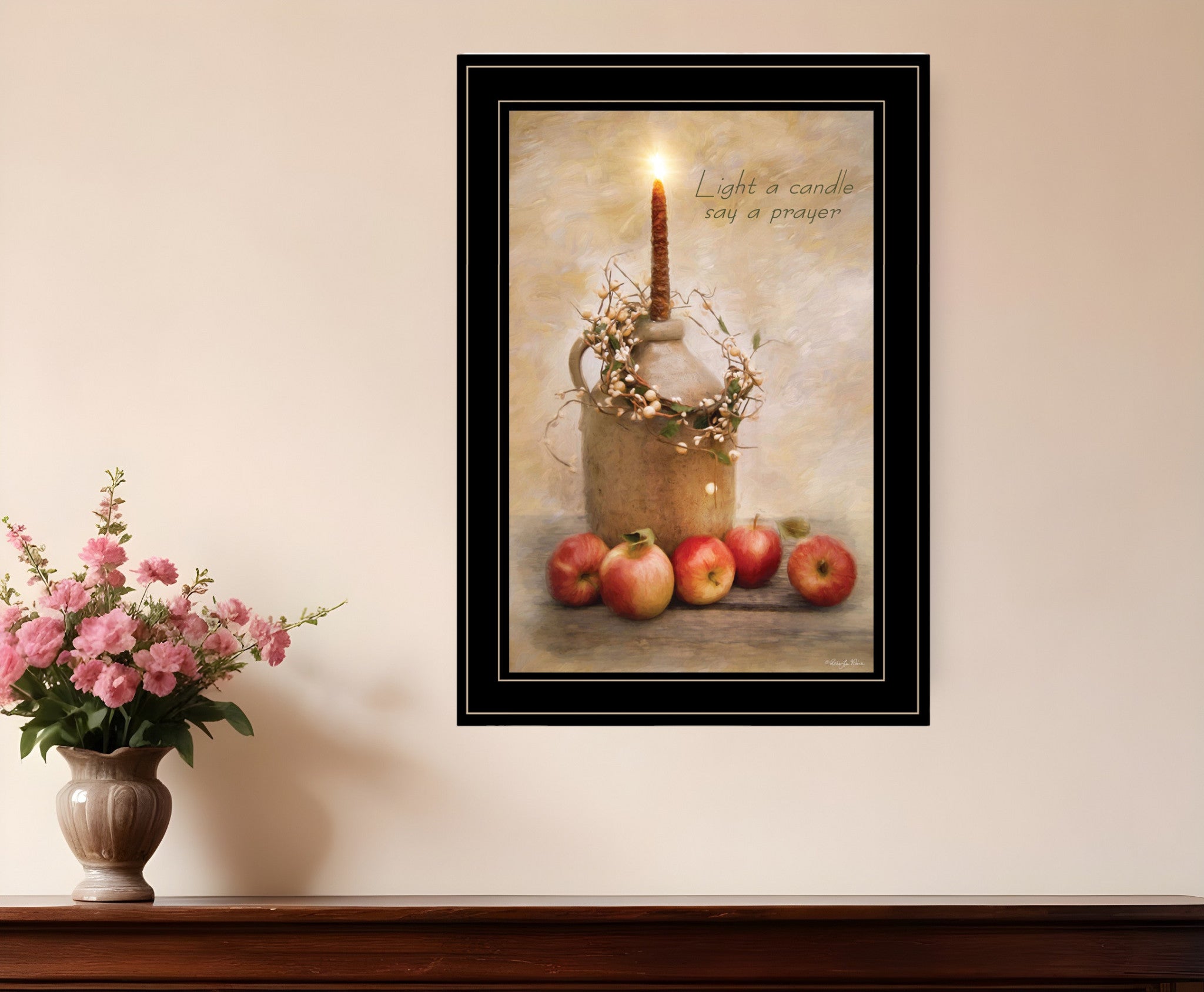 Say A Prayer 3 Black Framed Print Wall Art