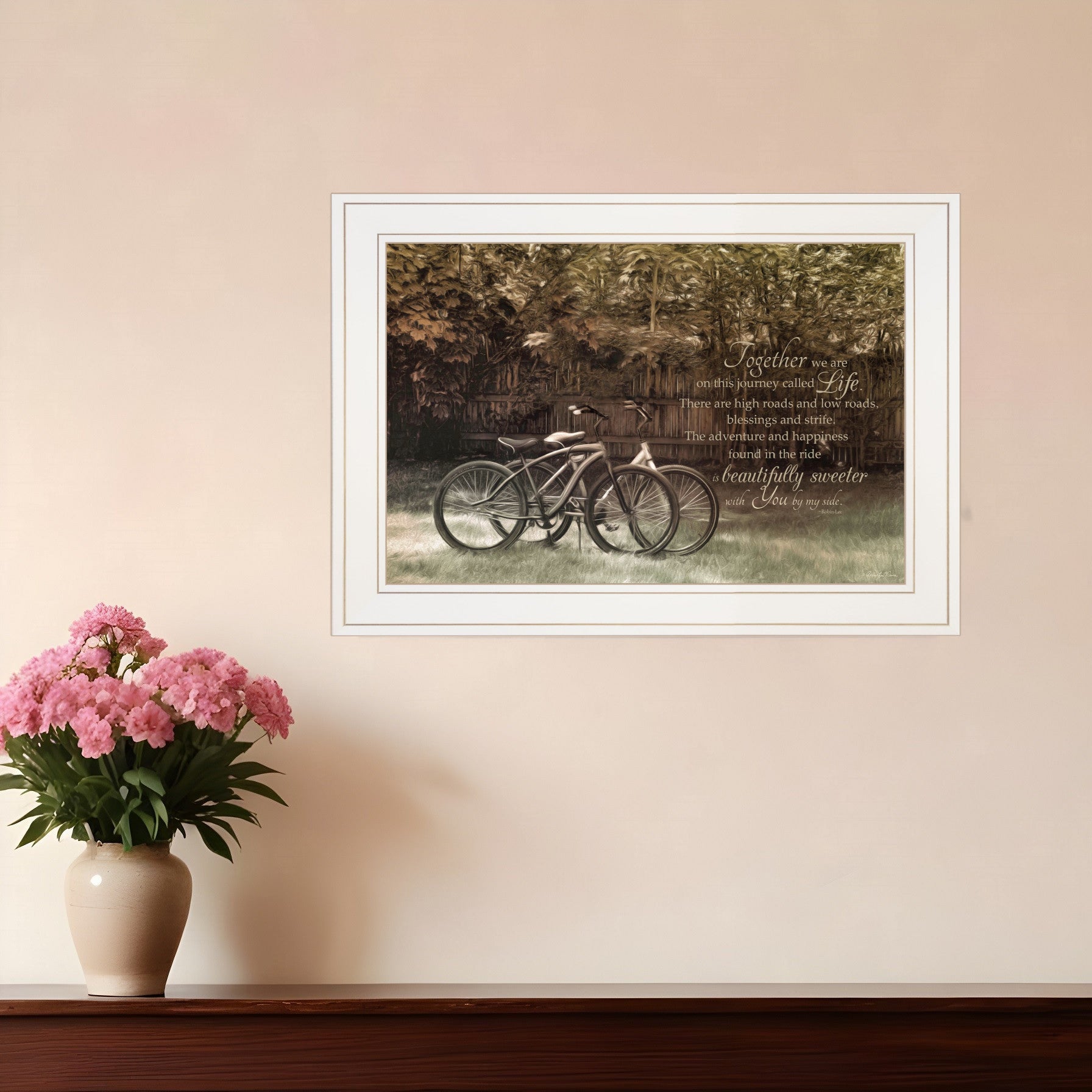 Journey Together 1 White Framed Print Wall Art