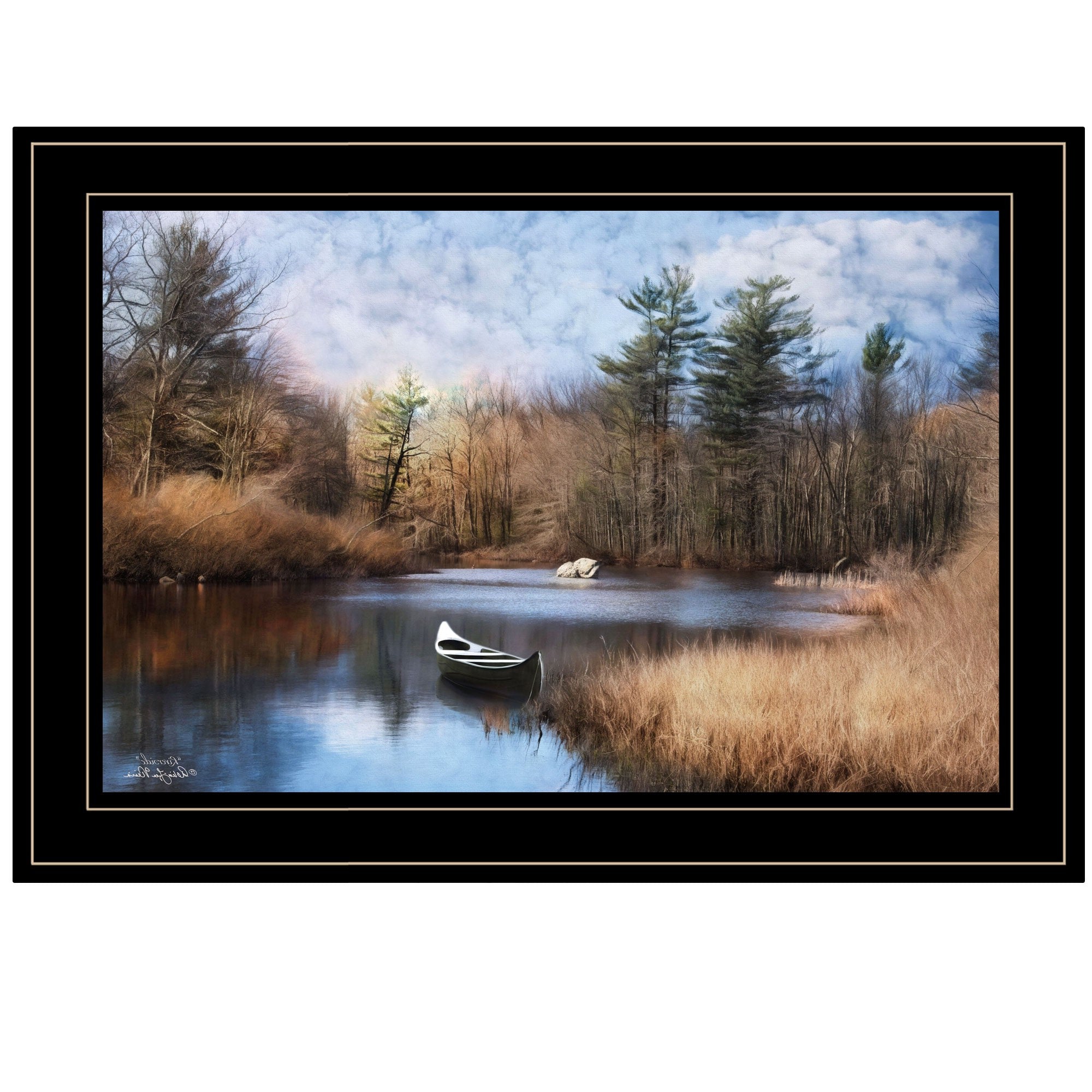 Riverside 2 Black Framed Print Wall Art