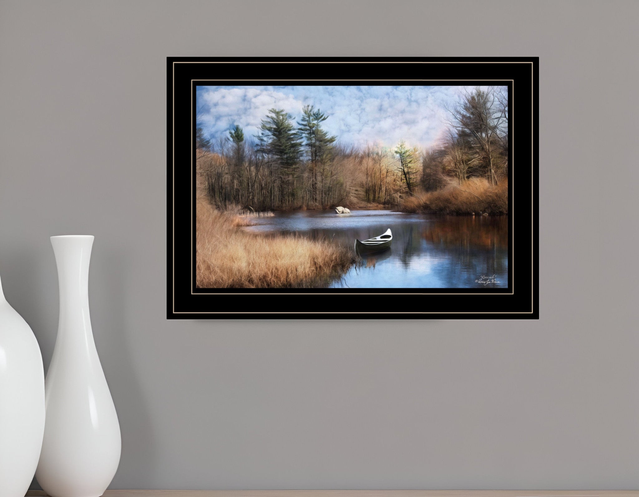 Riverside 2 Black Framed Print Wall Art