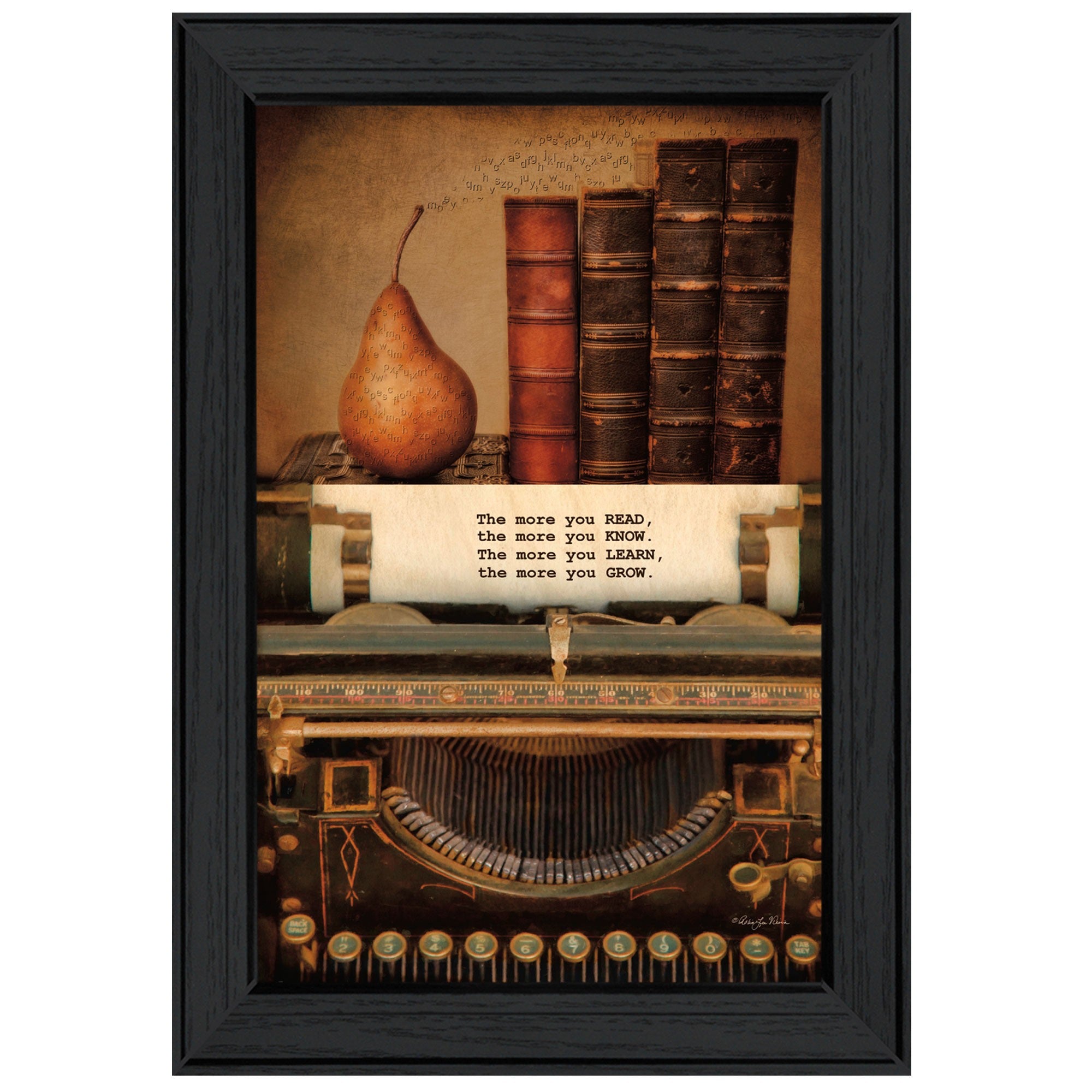 Read Know Learn Grow 2 Black Framed Print Wall Art