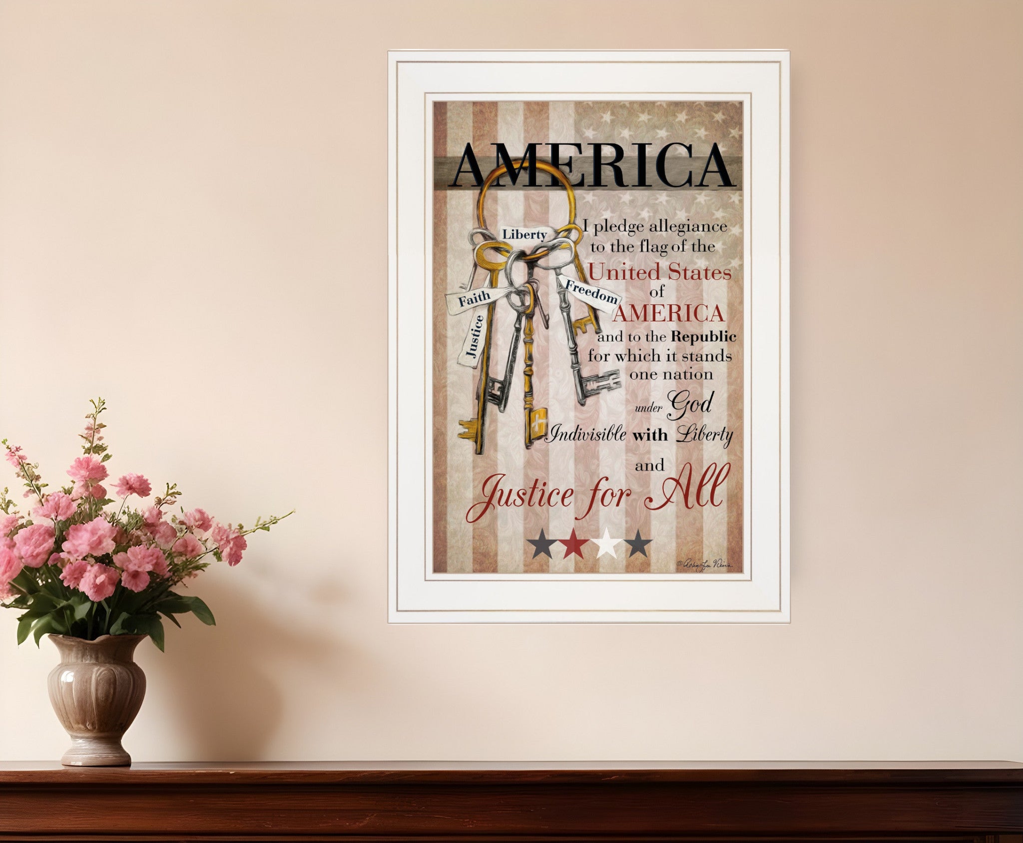 The Keys to Freedom 2 White Framed Print Wall Art