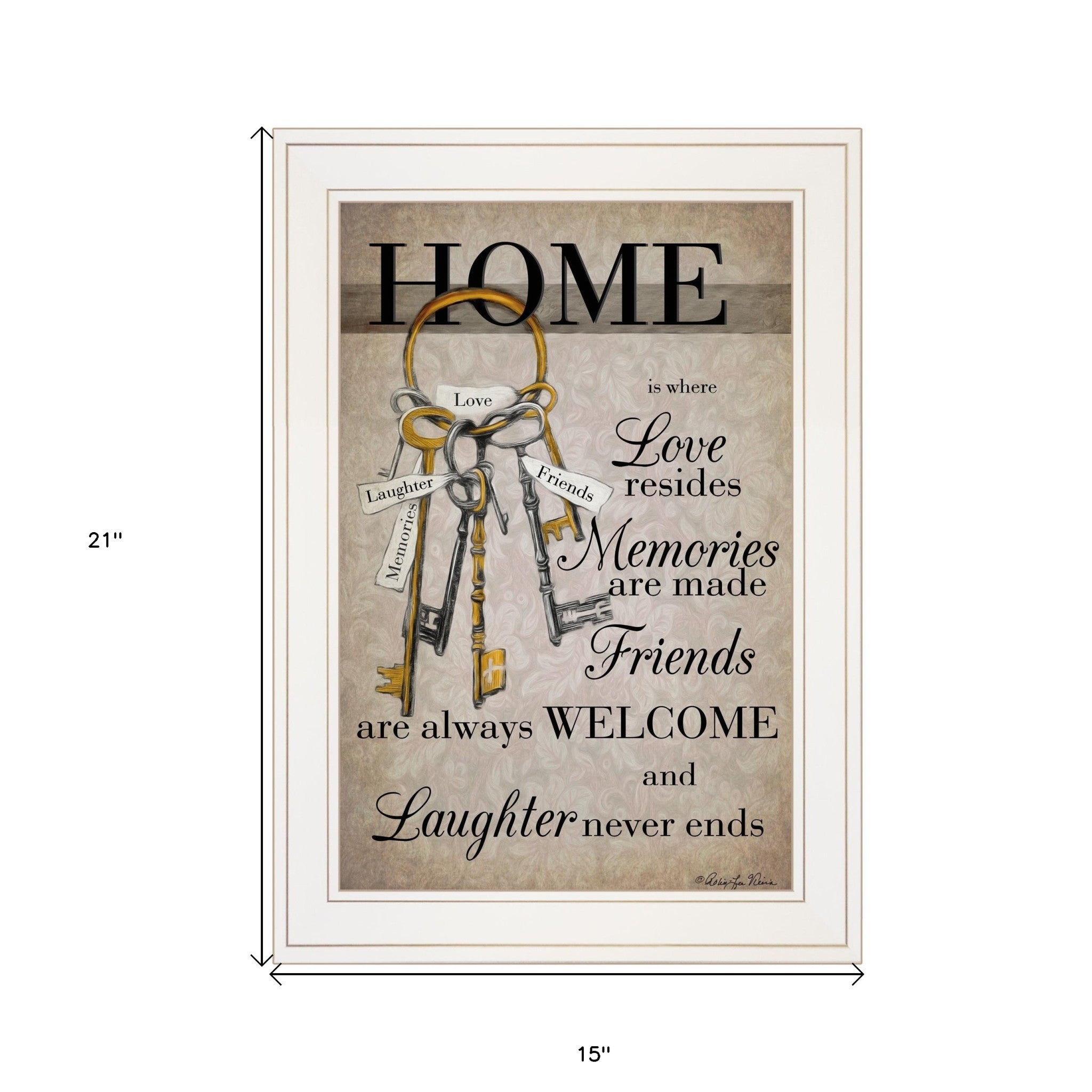 House Keys 1 White Framed Print Wall Art