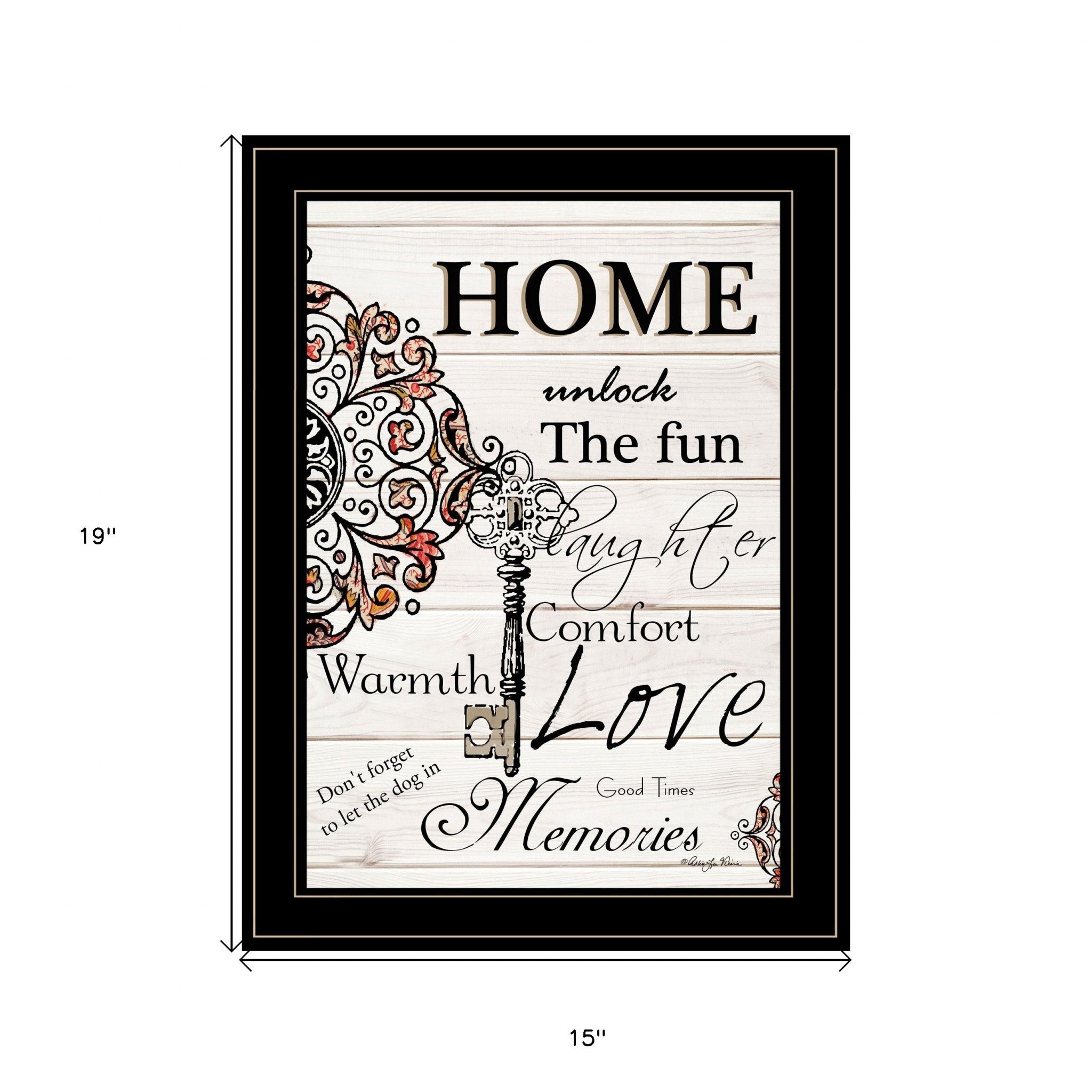 Home or Laughter 2 Black Framed Print Wall Art