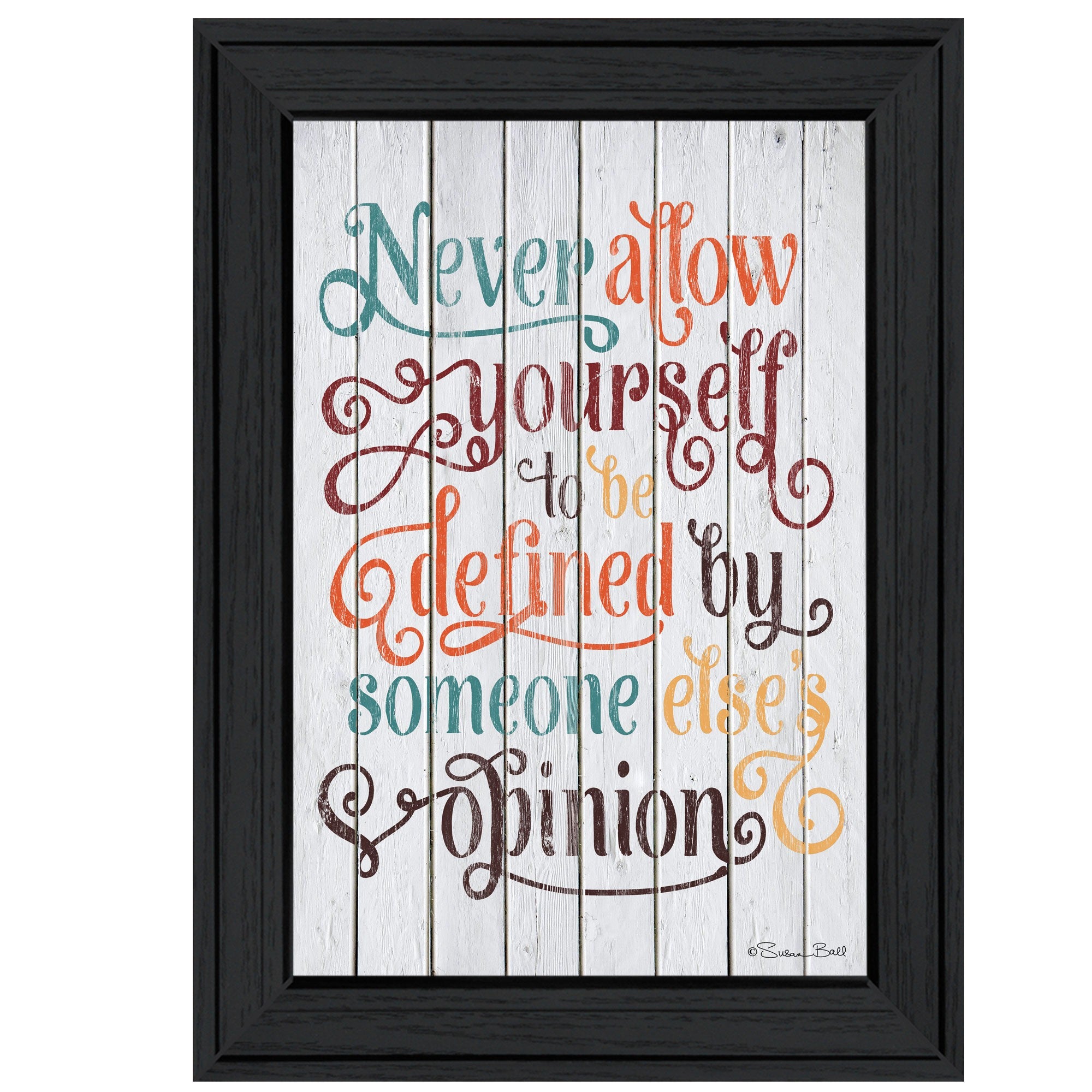 Never Allow Yourself Black Framed Print Wall Art