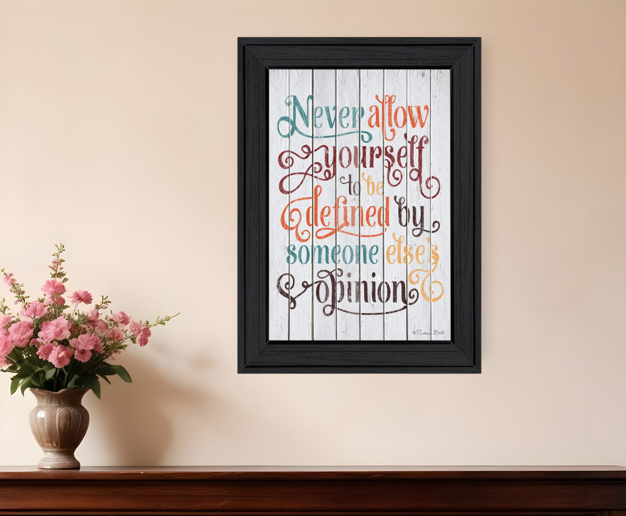 Never Allow Yourself Black Framed Print Wall Art