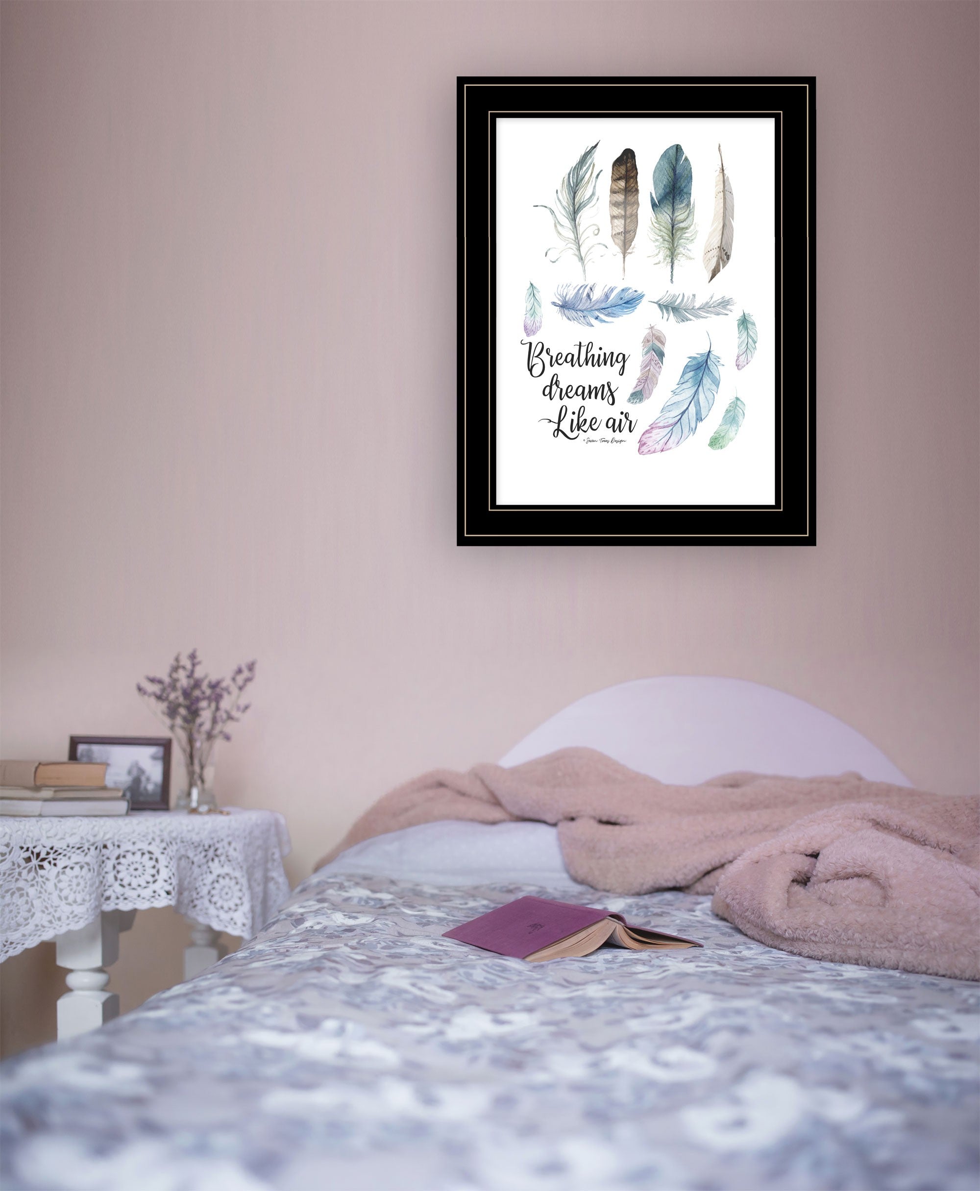 Breathing Dreams Like Air 2 Black Framed Print Wall Art