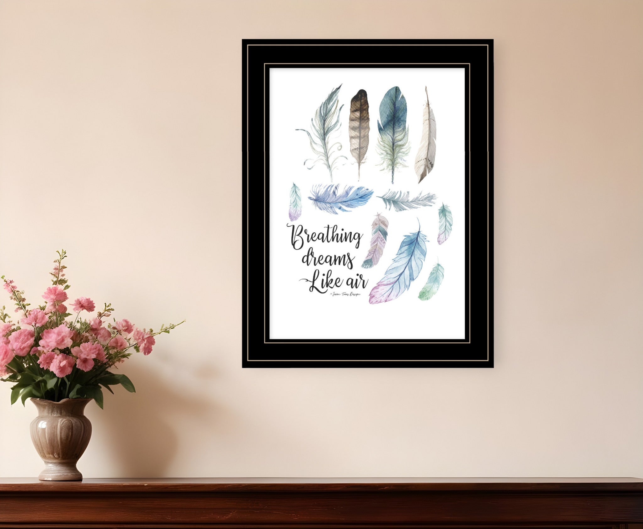 Breathing Dreams Like Air 2 Black Framed Print Wall Art