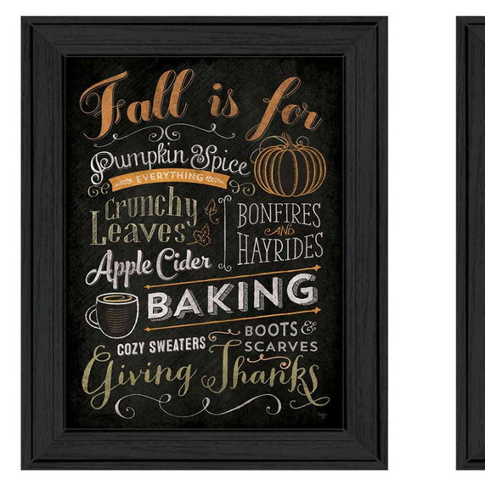 Set Of Two Pumpkin Patch Black Framed Print Wall Art