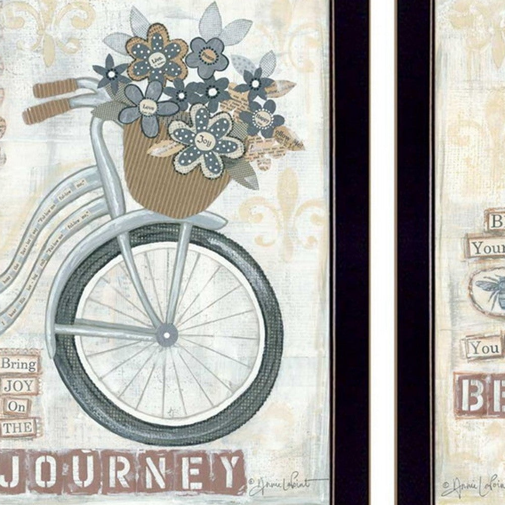 Set Of Two Beautiful Journey Black Framed Print Wall Art