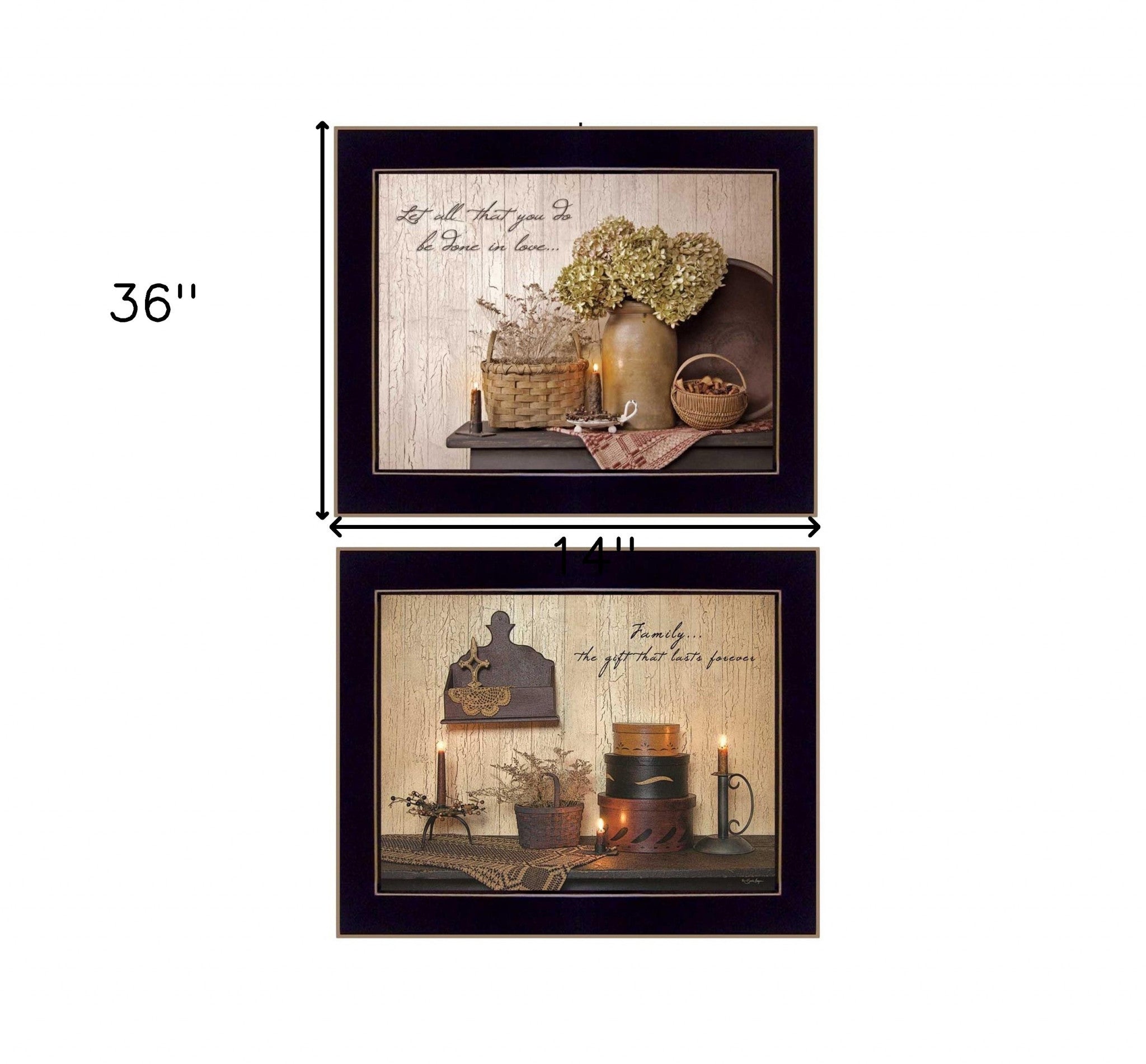 Set Of Two Keepsake Treasures Black Framed Print Wall Art