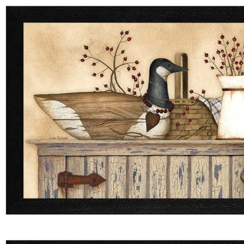 Set Of Two Rustic Still Life Black Framed Print Wall Art