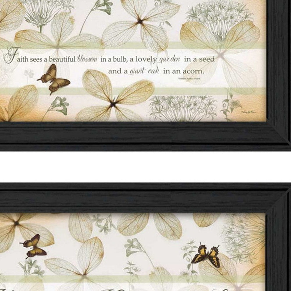 Set Of Two Plant Kindness Black Framed Print Wall Art