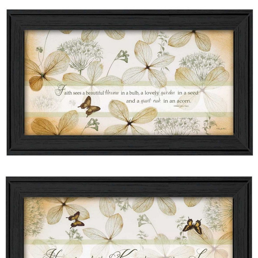 Set Of Two Plant Kindness Black Framed Print Wall Art