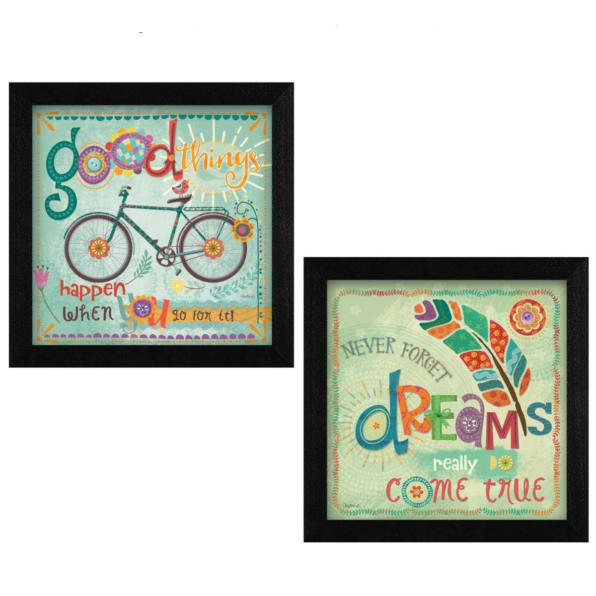 Set Of Two Good Things Black Framed Print Wall Art