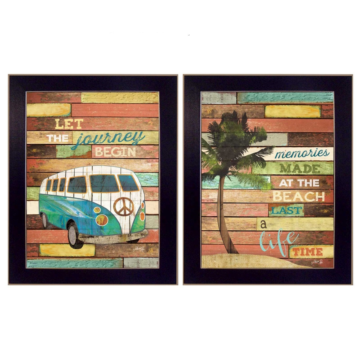 Set Of Two Journey Black Framed Print Wall Art