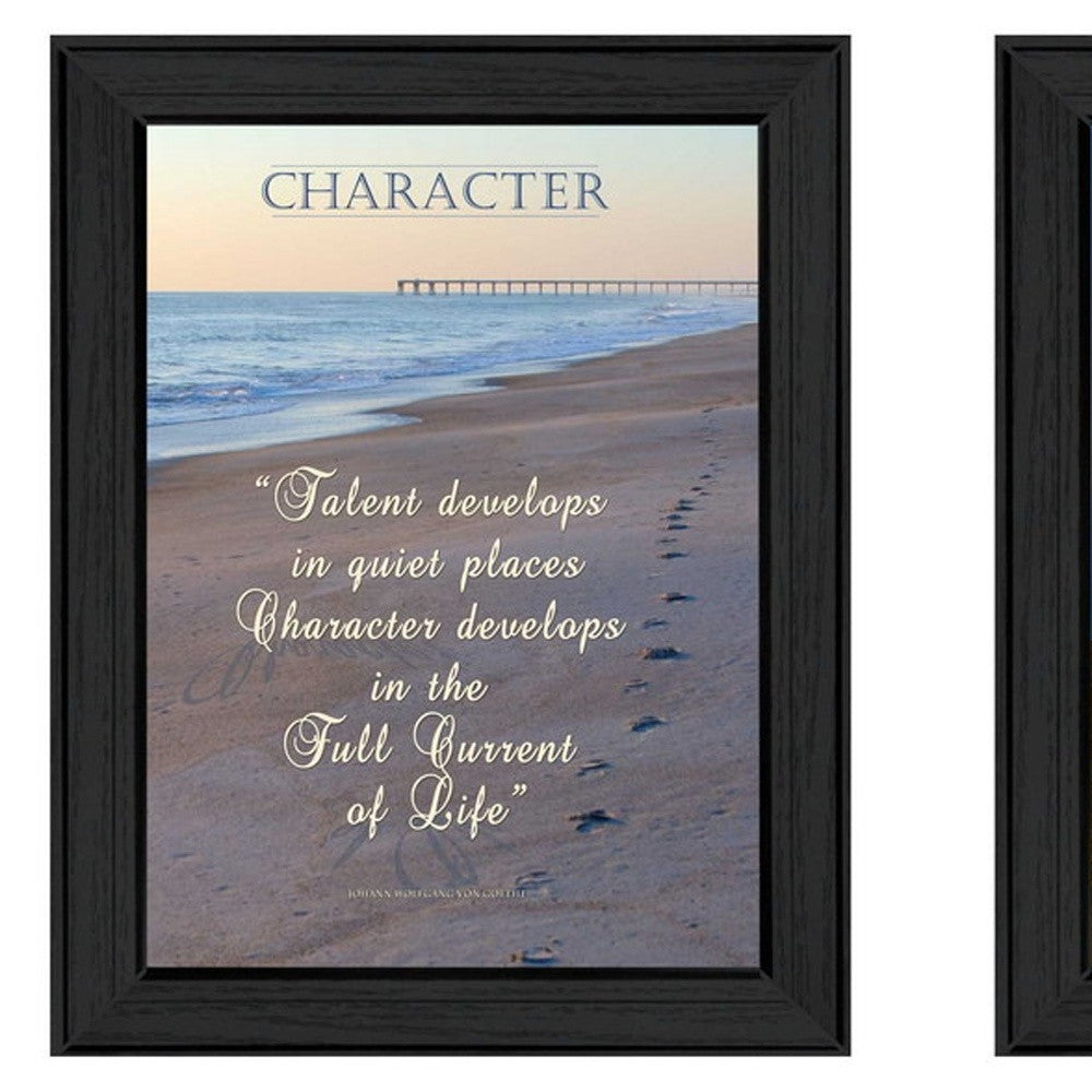 Set Of Two Character 1 Black Framed Print Wall Art