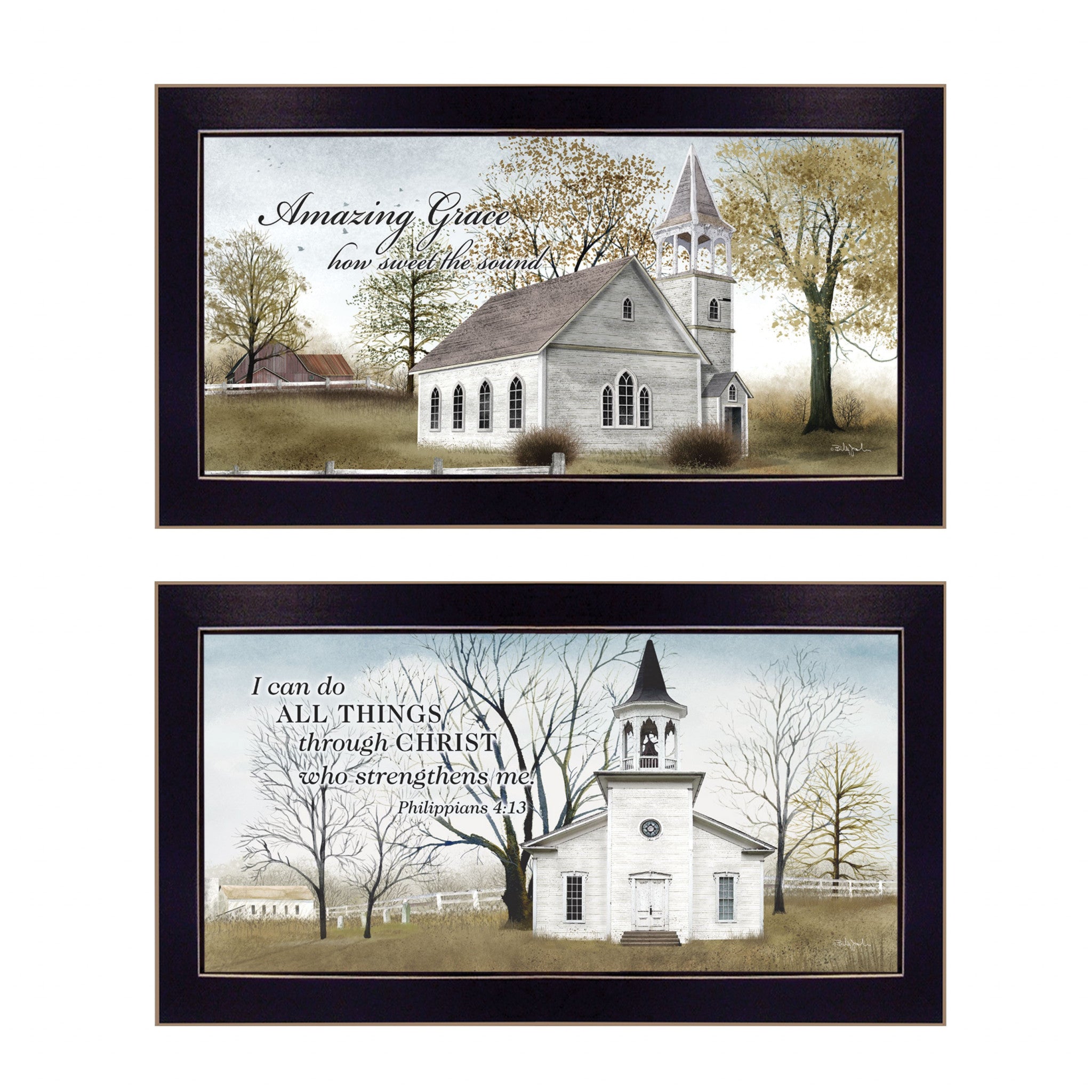 Set Of Two Amazing Grace 1 Black Framed Print Wall Art