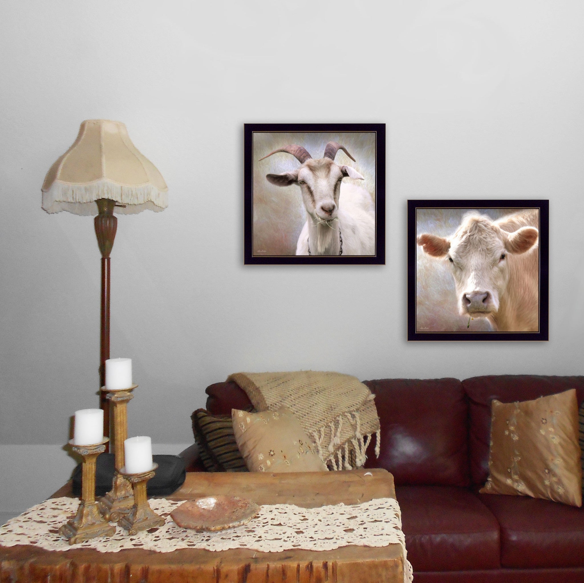 Set Of Two Up Close on the Farm Black Framed Print Wall Art