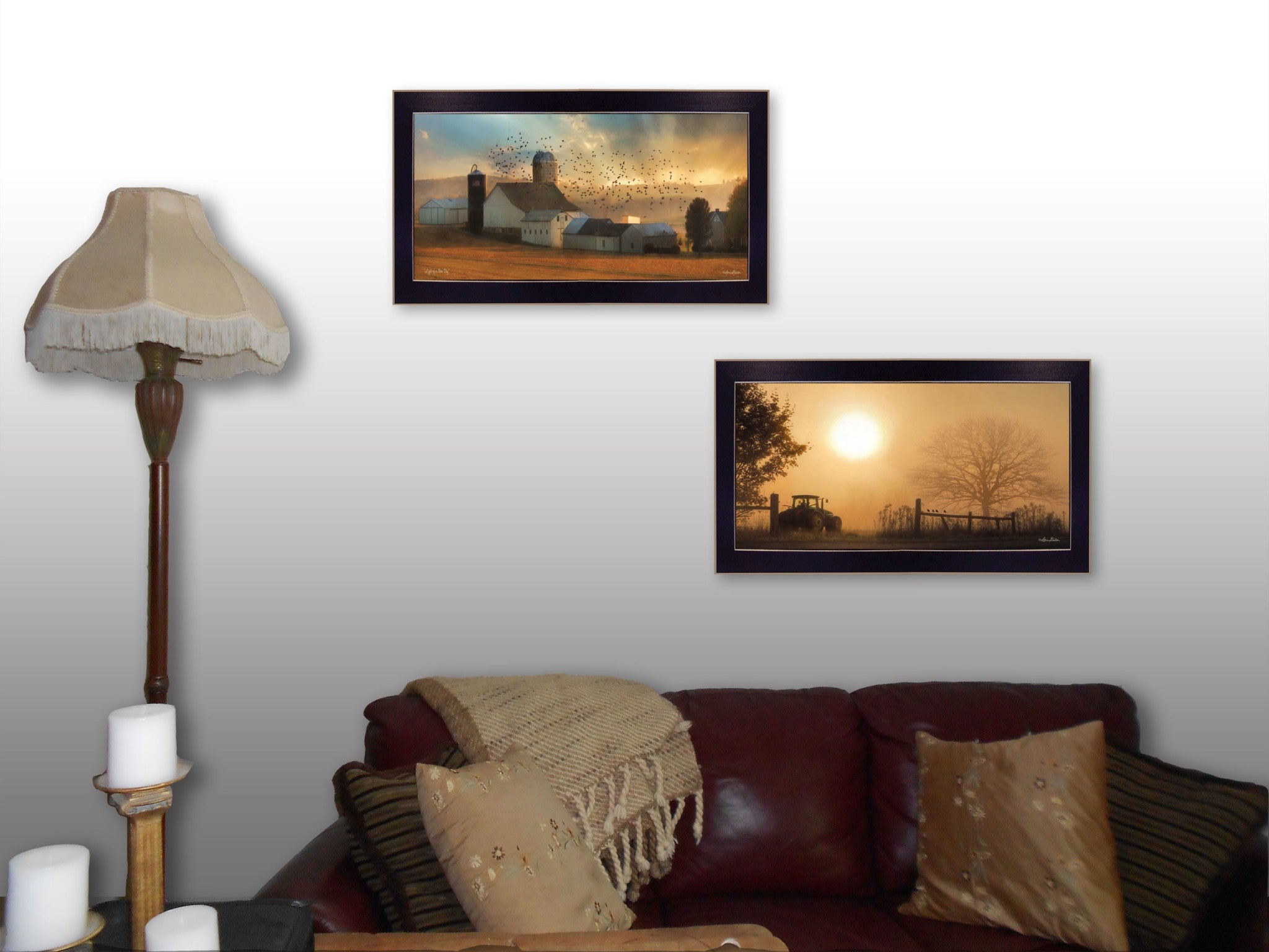 Set Of Two Light of a New Day 1 Black Framed Print Wall Art