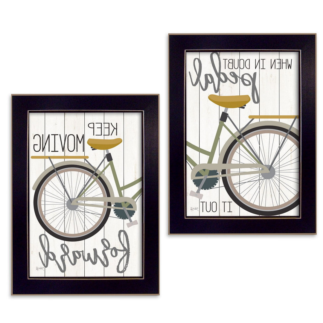 Set Of Two Pedal it Out 2 Black Framed Print Wall Art