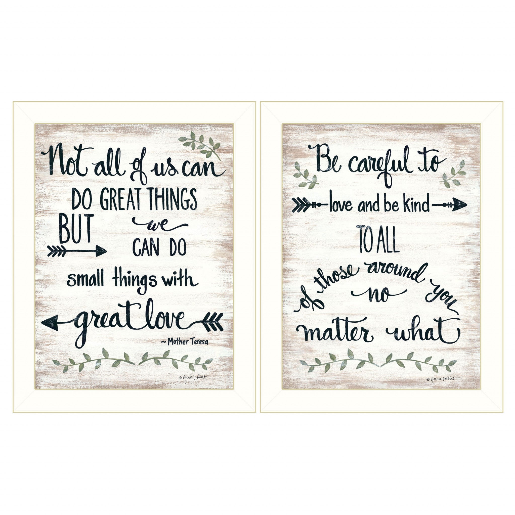 Set Of Two Great Love 2 White Framed Print Wall Art