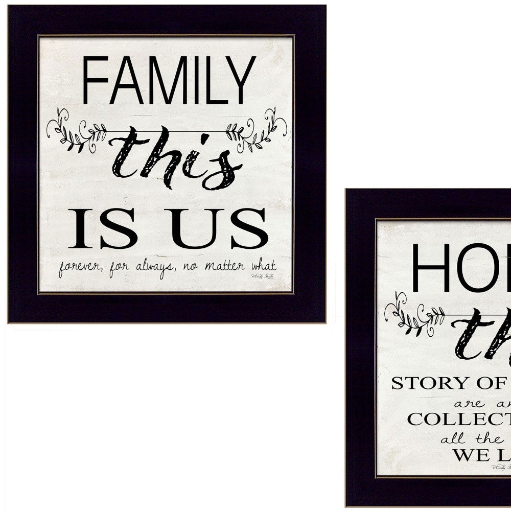 Set Of Two Family 1 Black Framed Print Wall Art