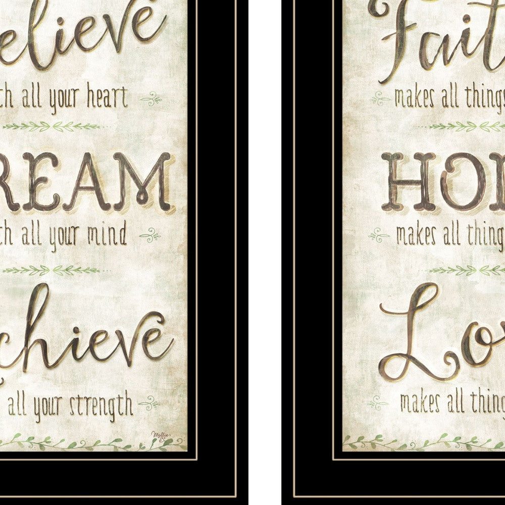 Set Of Two Faith or Believe 2 Black Framed Print Wall Art